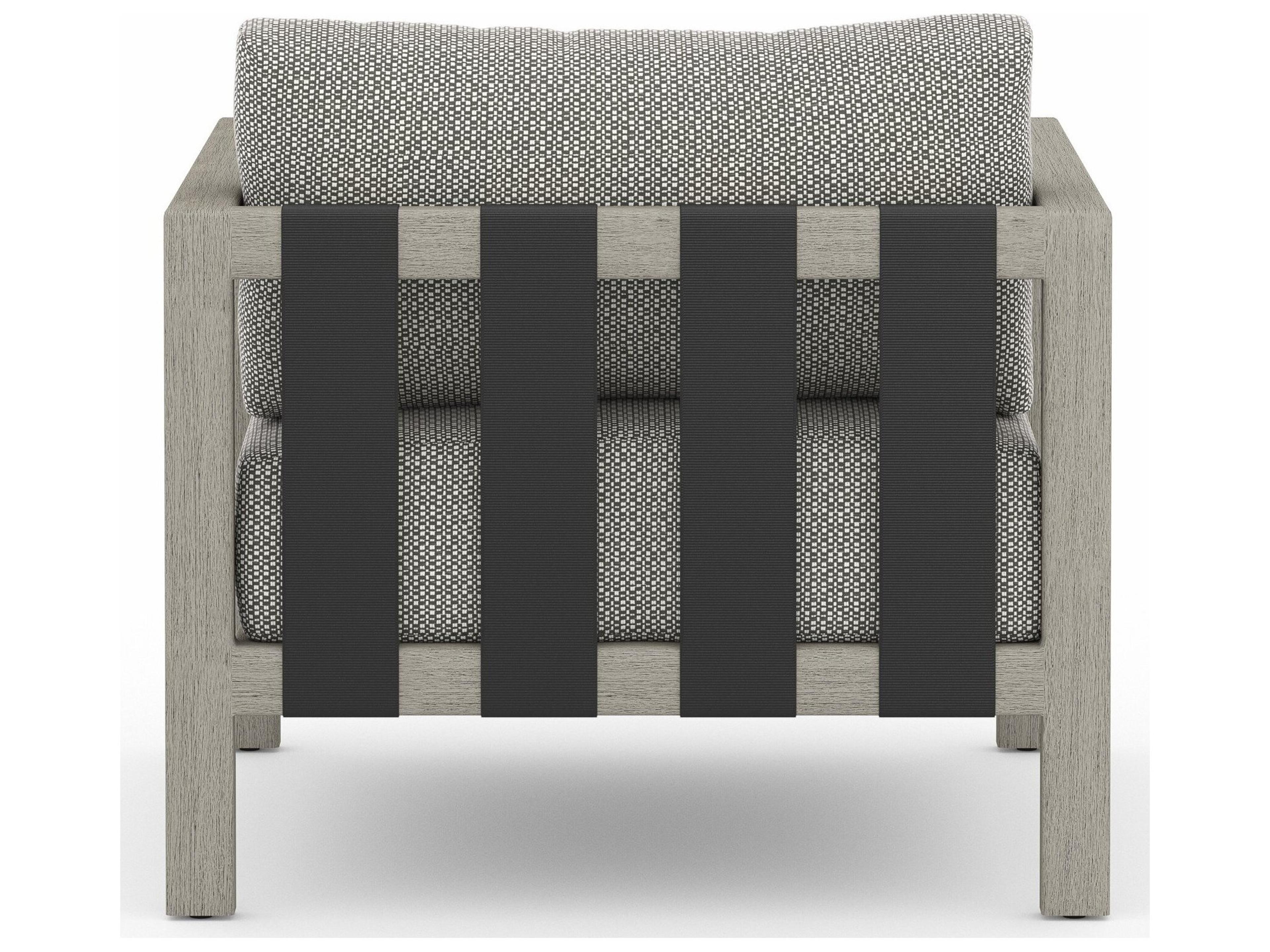 Luxecor Globetrotter Outdoor Sonoma Weathered Grey Teak Cushion Lounge Chair in Faye Ash