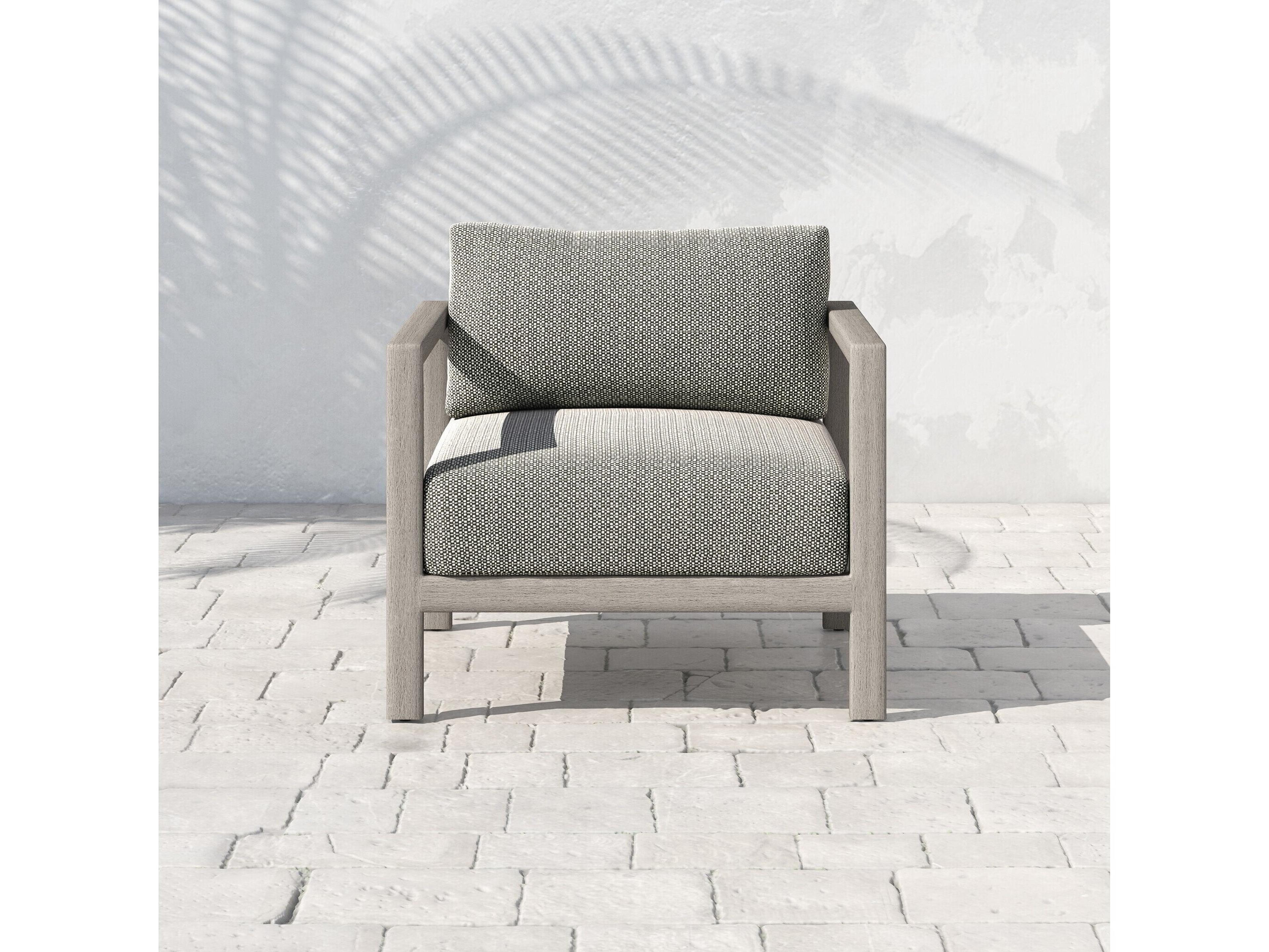 Luxecor Globetrotter Outdoor Sonoma Weathered Grey Teak Cushion Lounge Chair in Faye Ash