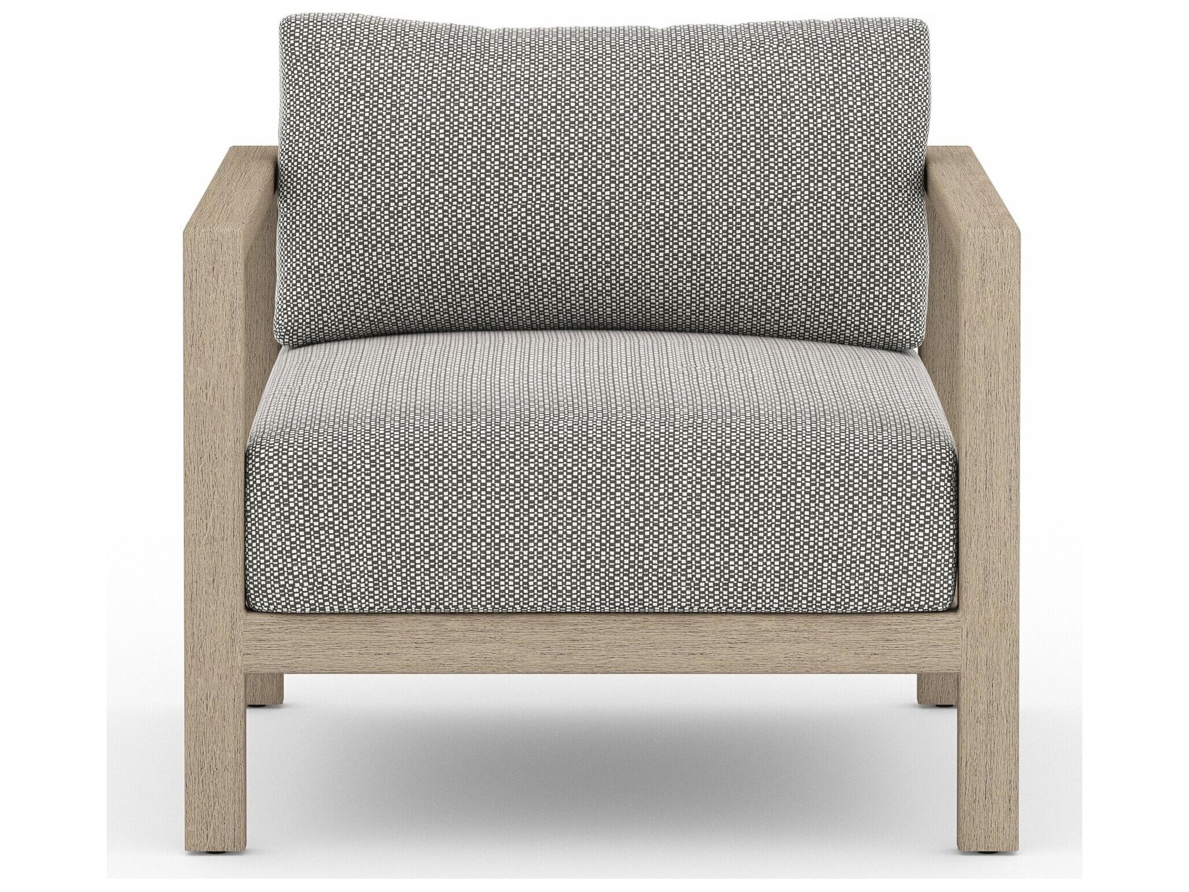 Globetrotter Outdoor Sonoma Washed Brown Teak Cushion Lounge Chair in Faye Ash