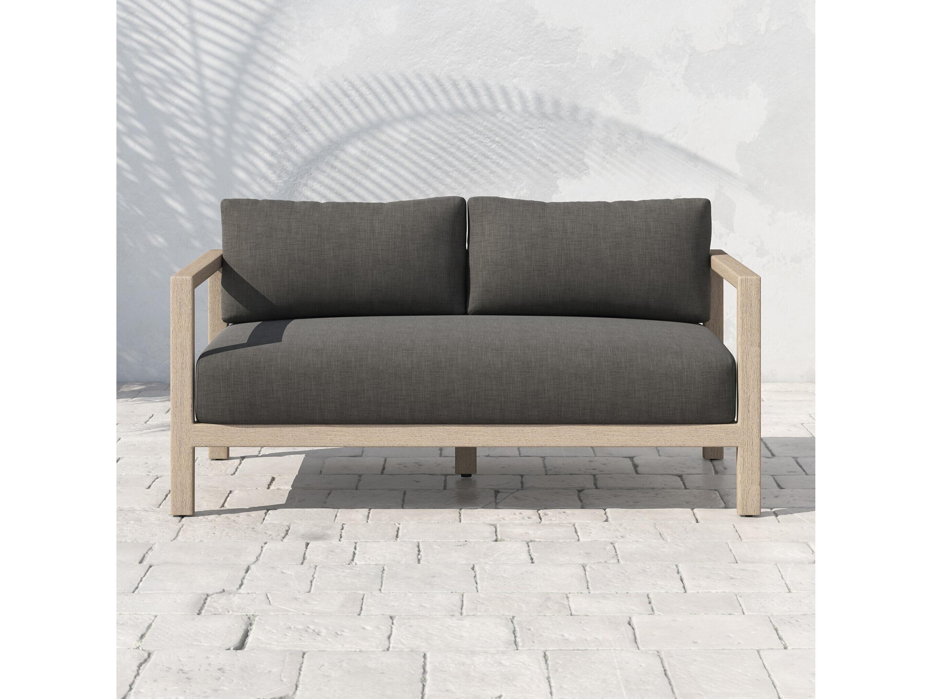 Four Hands Outdoor Solano Sherwood  Sofa-93-Grey/Charcoal