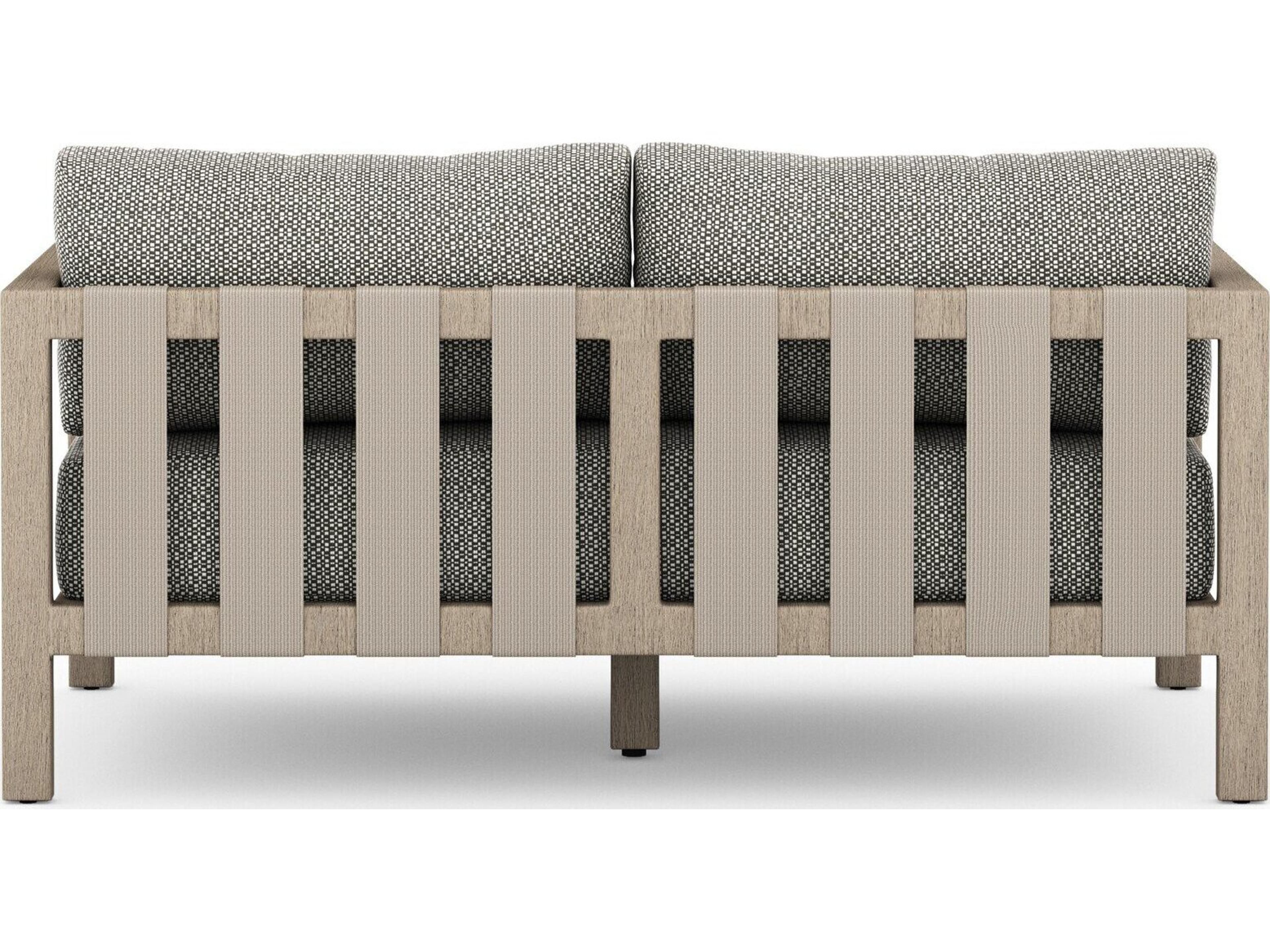 Four Hands Outdoor Solano Sherwood  Sofa-93-Brown/Stone Gr