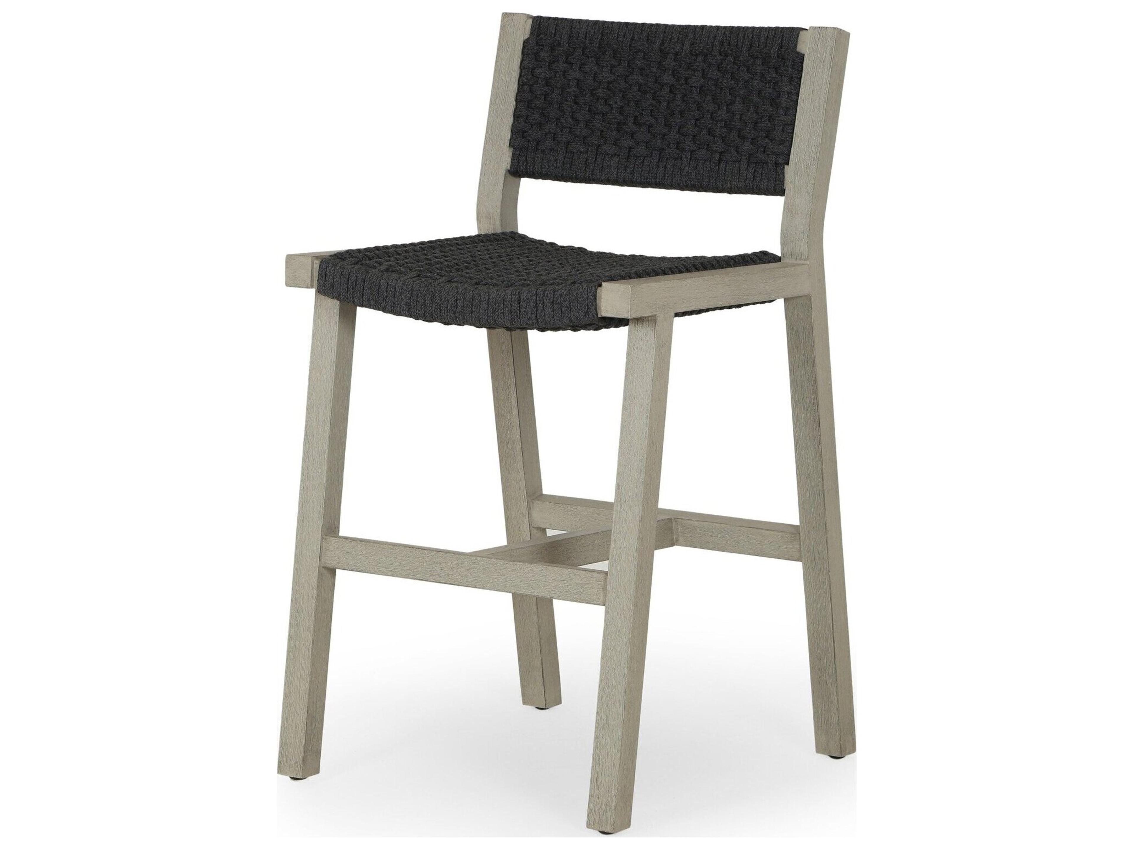 Solano Weathered Grey / Thick Dark Grey Rope Counter Stool