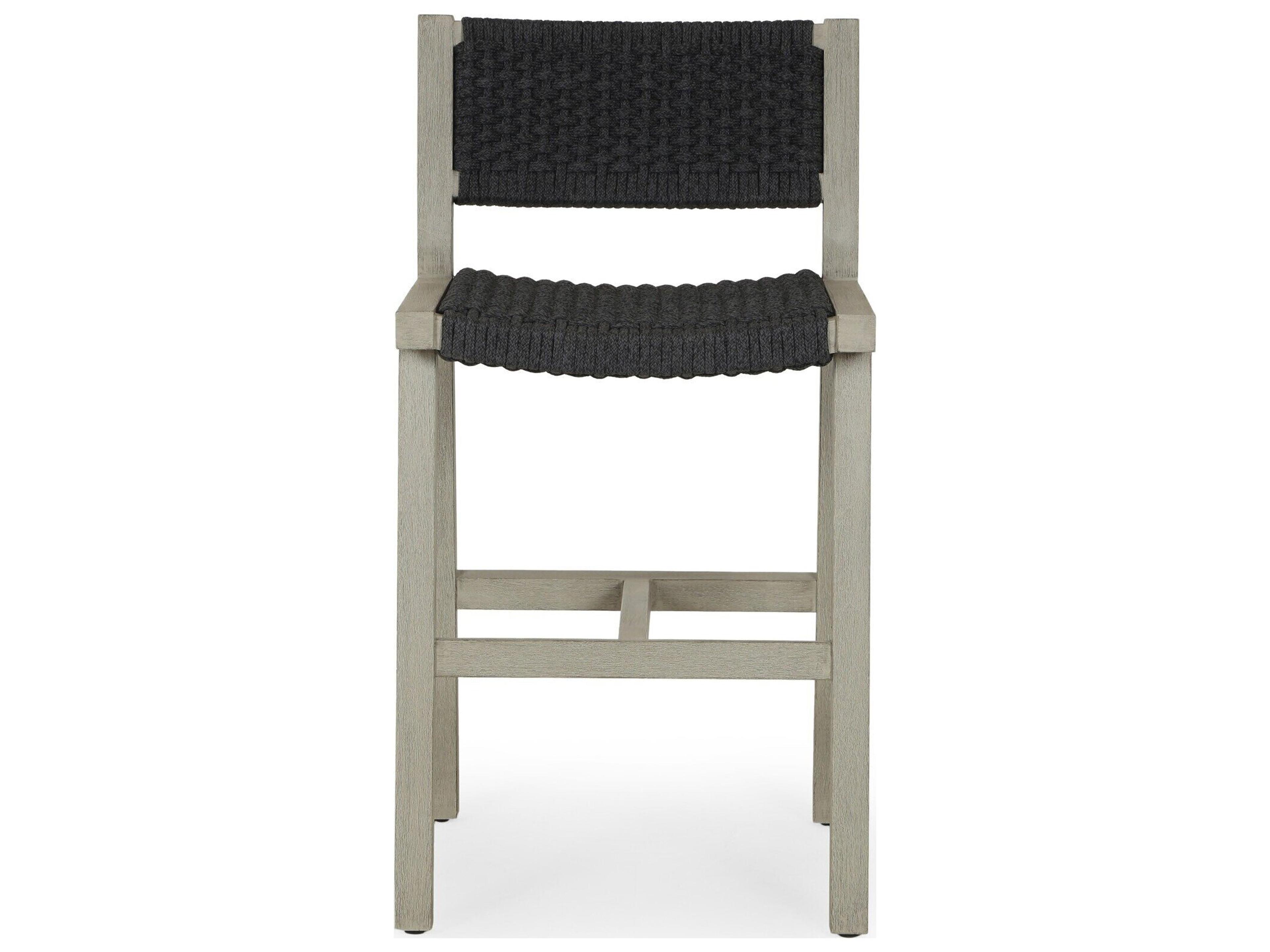 Four Hands Outdoor Solano Weathered Grey / Thick Dark Grey Rope Counter Stool