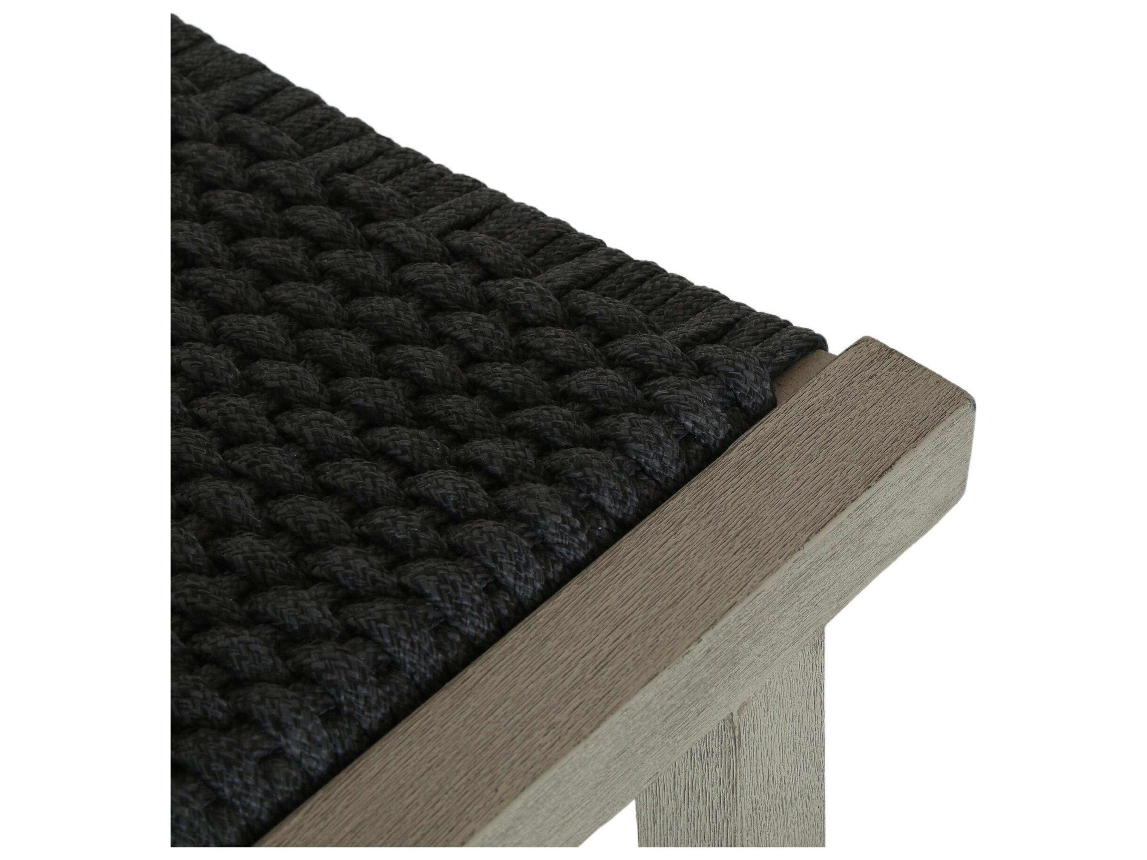 Four Hands Outdoor Solano Weathered Grey / Thick Dark Grey Rope Counter Stool