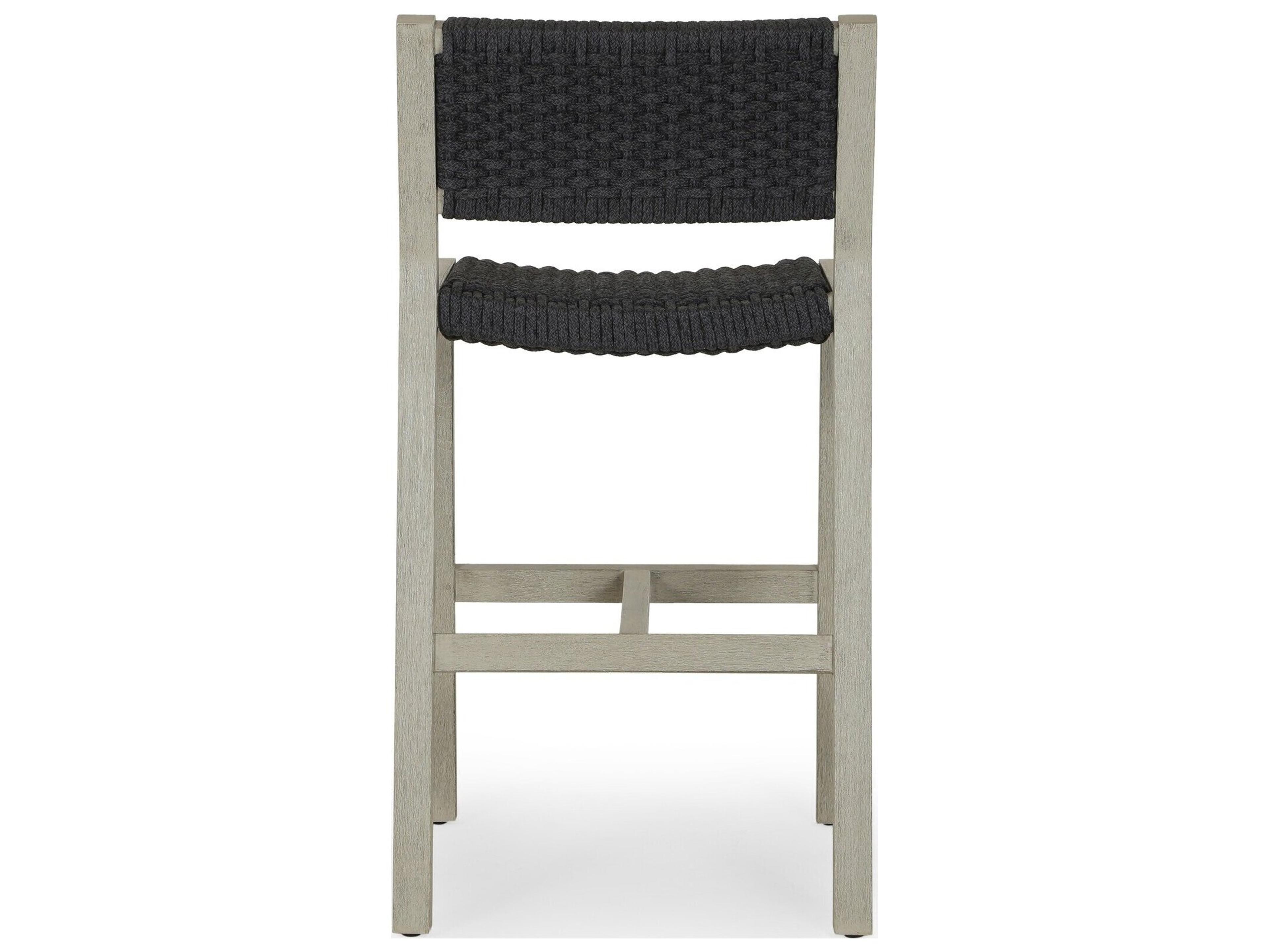 Four Hands Outdoor Solano Weathered Grey / Thick Dark Grey Rope Counter Stool