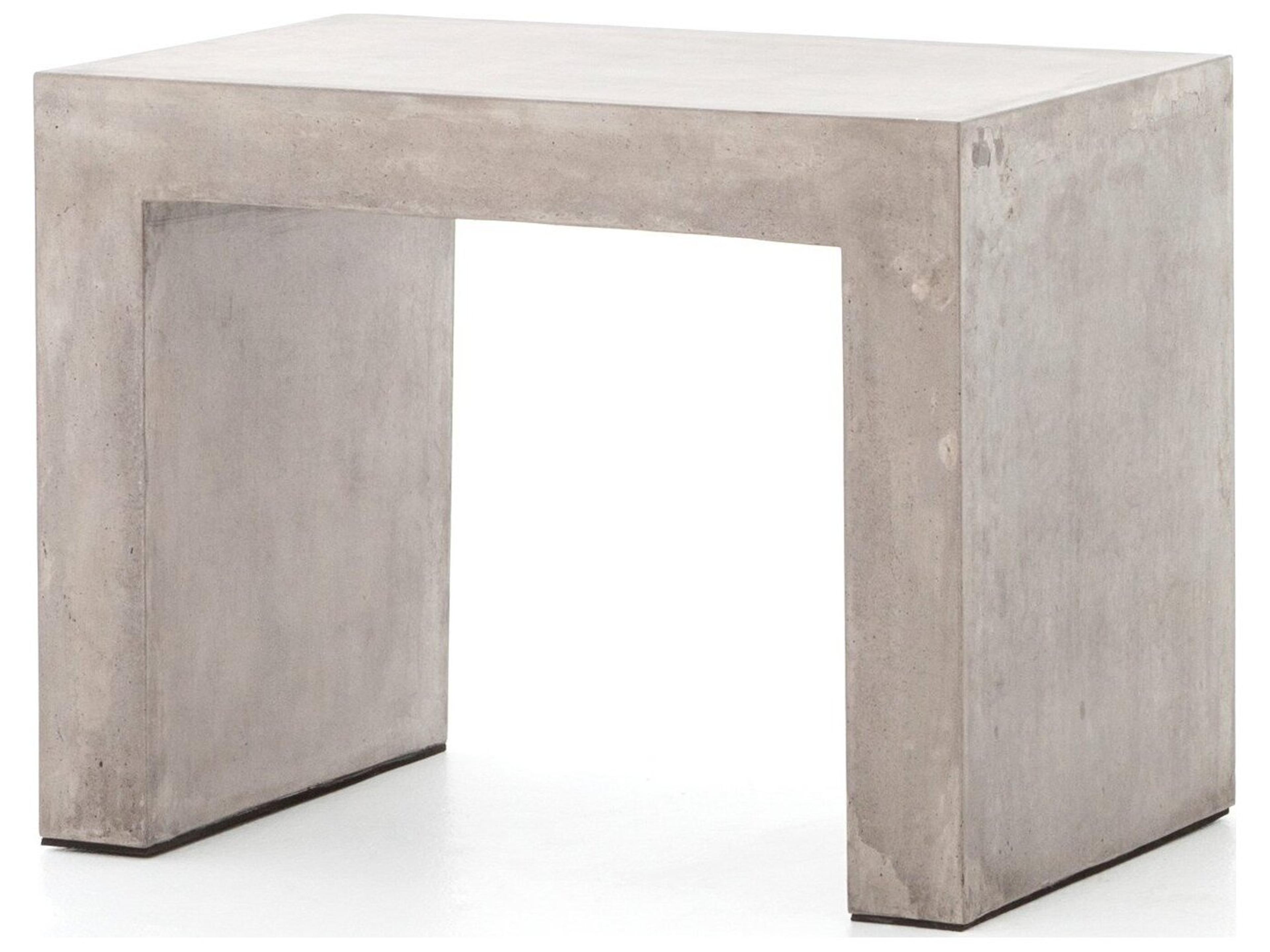 Globetrotter Outdoor Grey Concrete Rectangular End Table