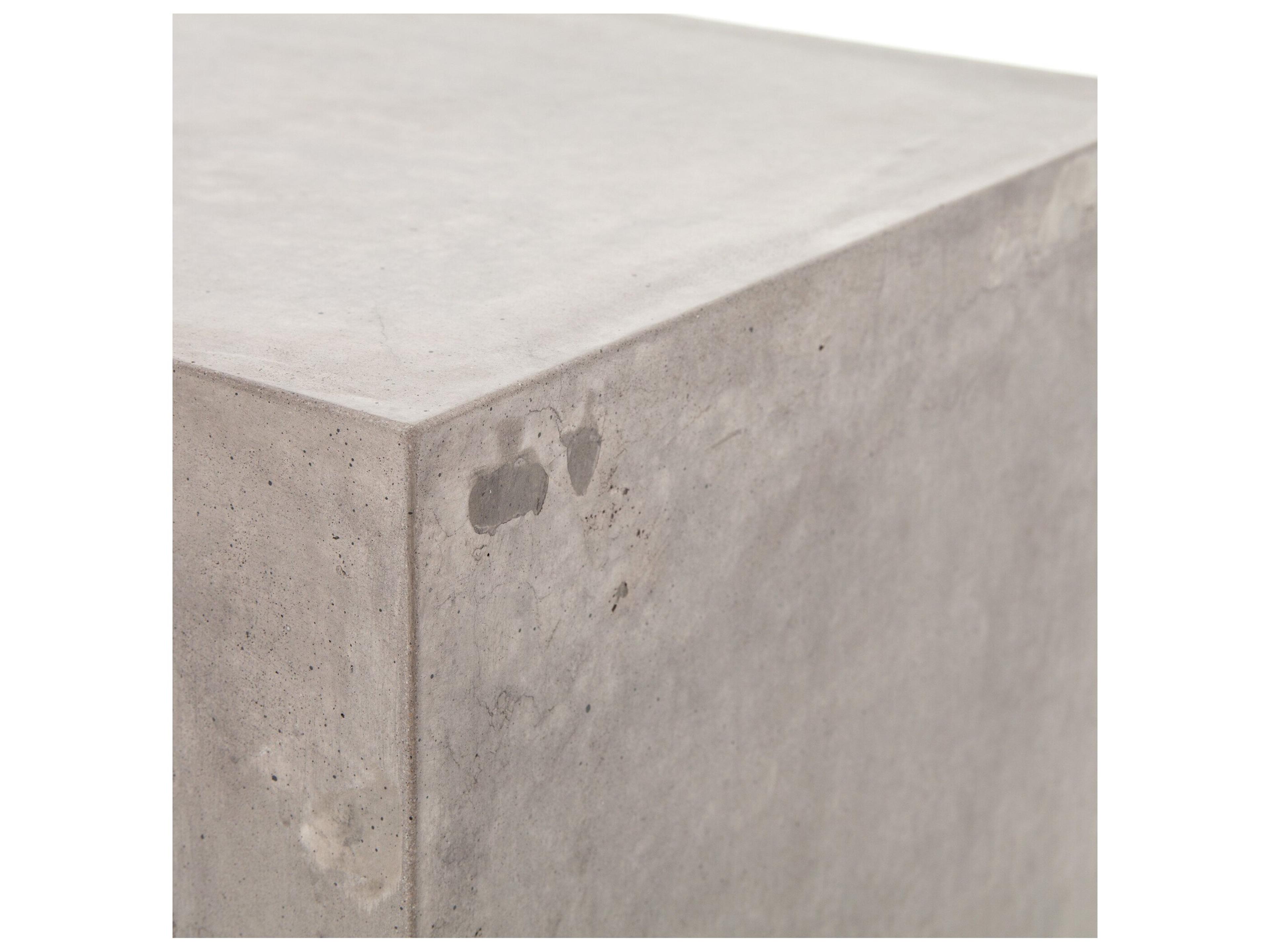 Luxecor Globetrotter Outdoor Grey Concrete Rectangular End Table