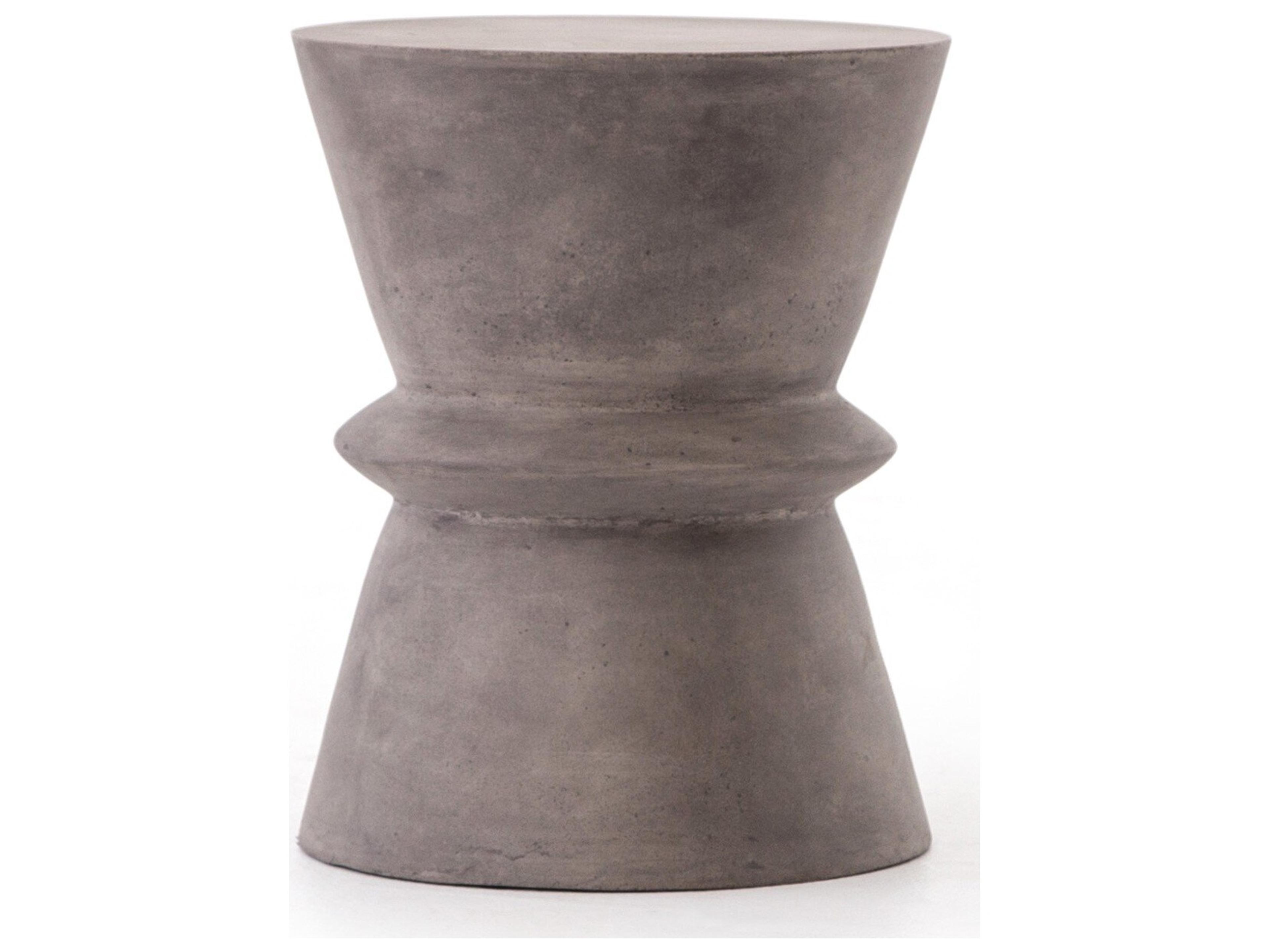 Everett Dark Grey Concrete Round End Table