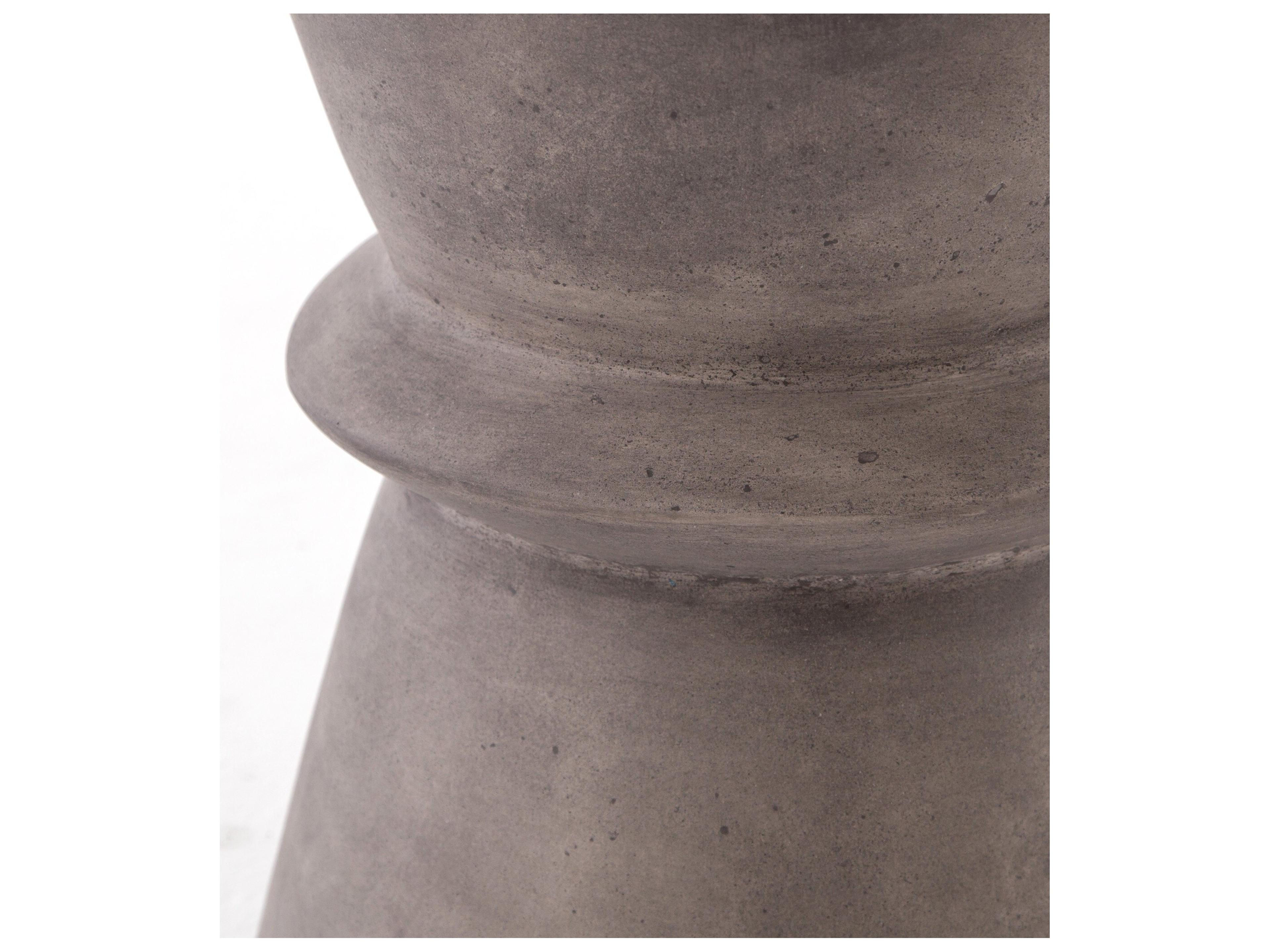 Four Hands Outdoor Everett Dark Grey Concrete Round End Table