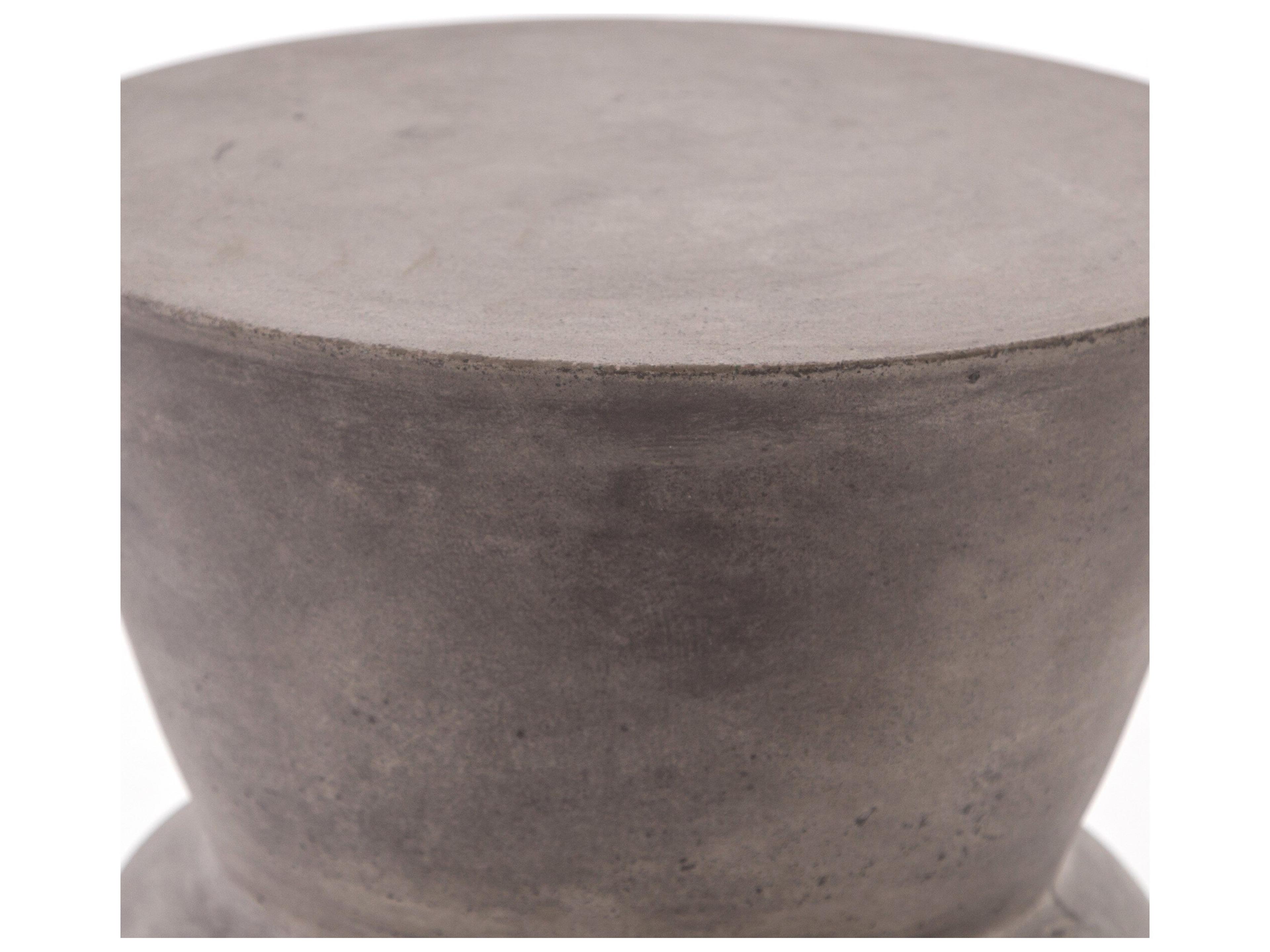 Four Hands Outdoor Everett Dark Grey Concrete Round End Table