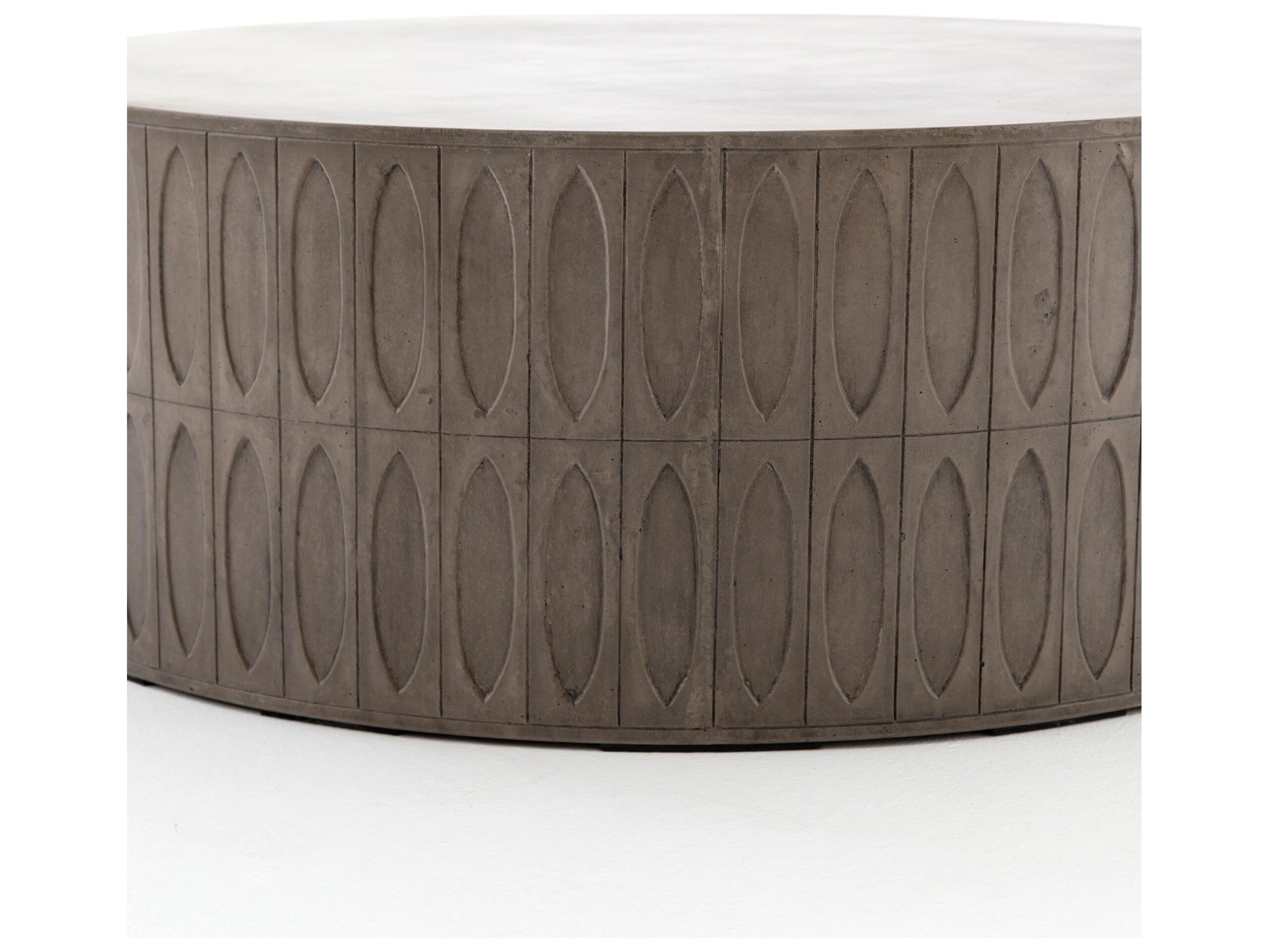 Four Hands Outdoor Thayer Grey Concrete Round Coffee Table