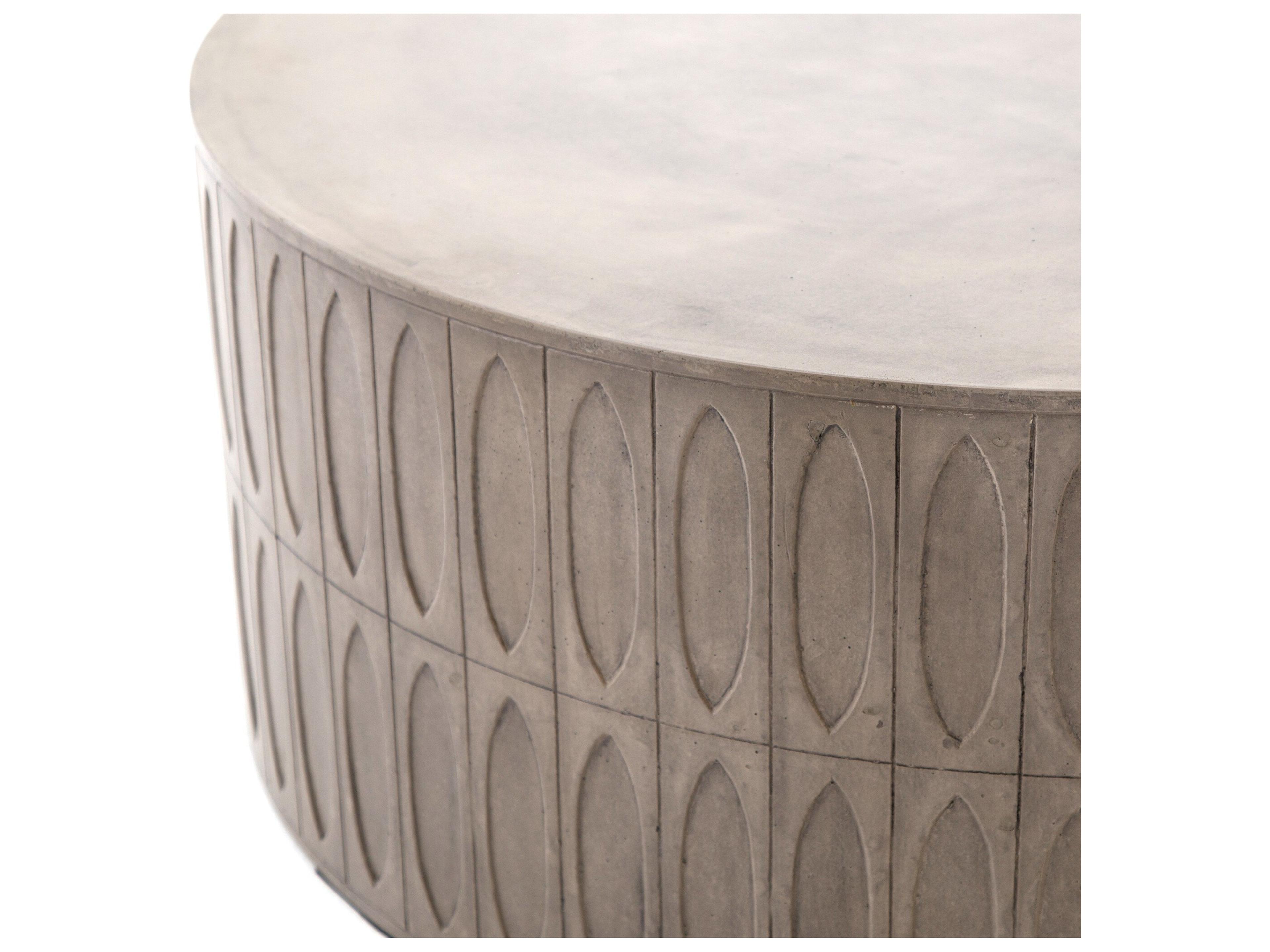 Four Hands Outdoor Thayer Grey Concrete Round Coffee Table