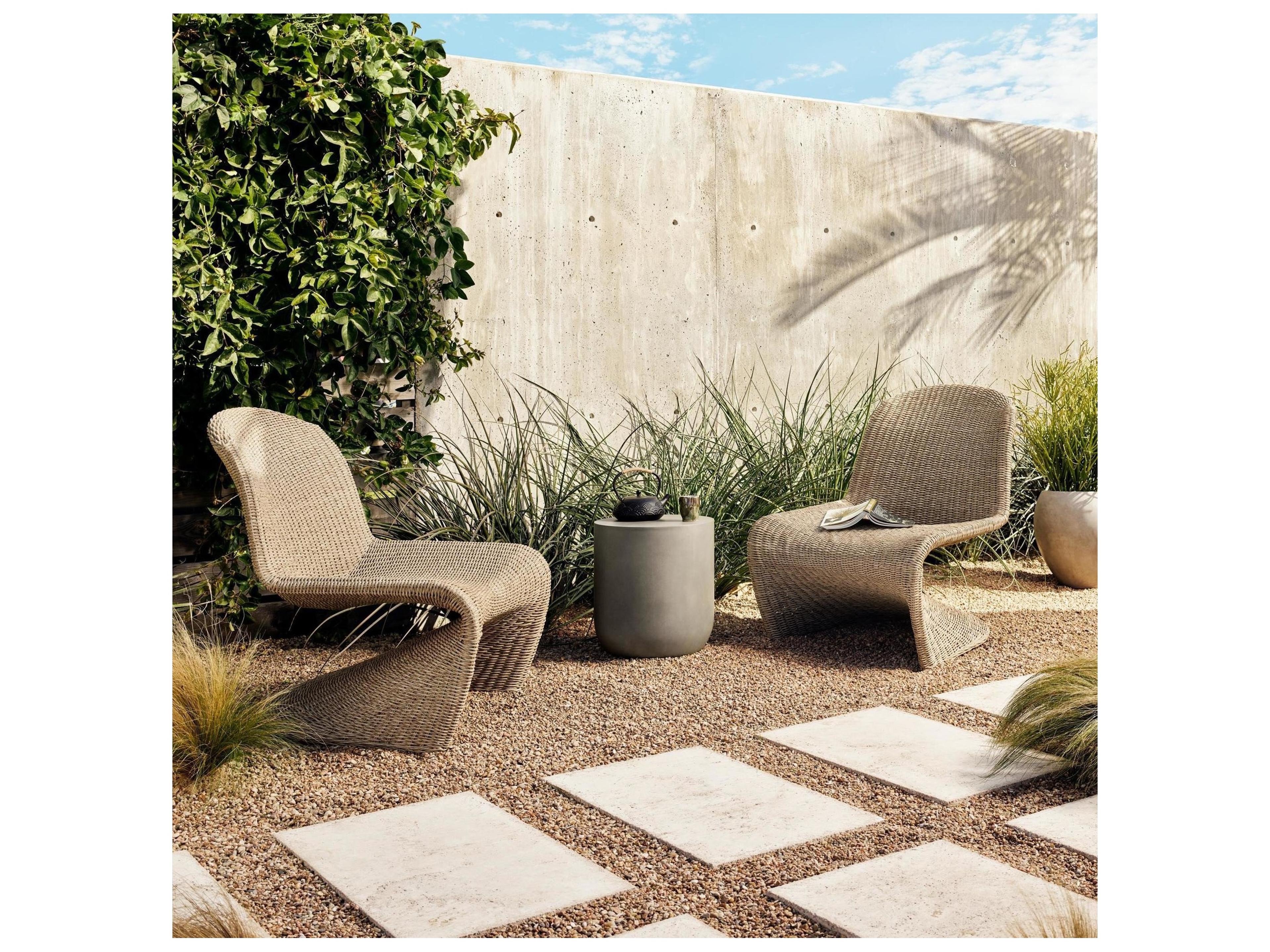 Luxecor Globetrotter Outdoor Grey  Concrete Round End Table
