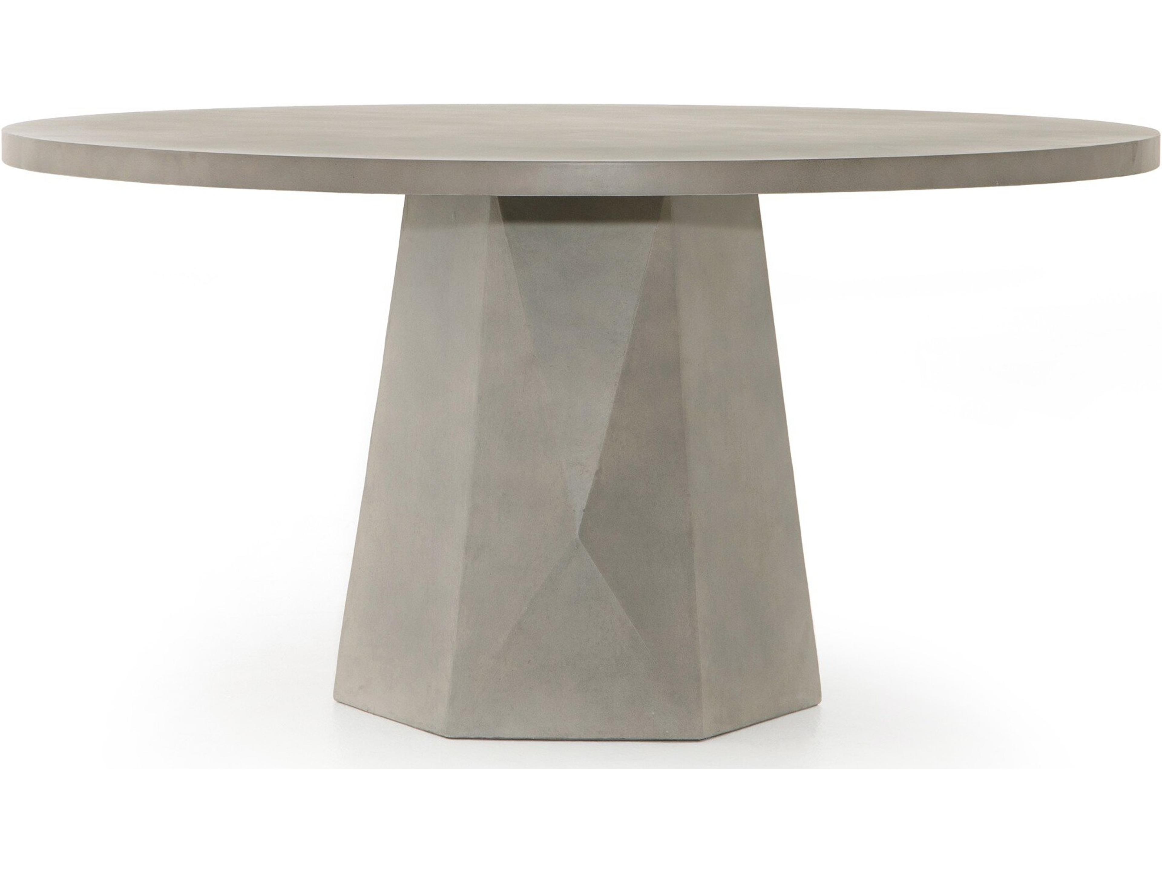 Four Hands Thayer Round Grey Concrete Dining Table