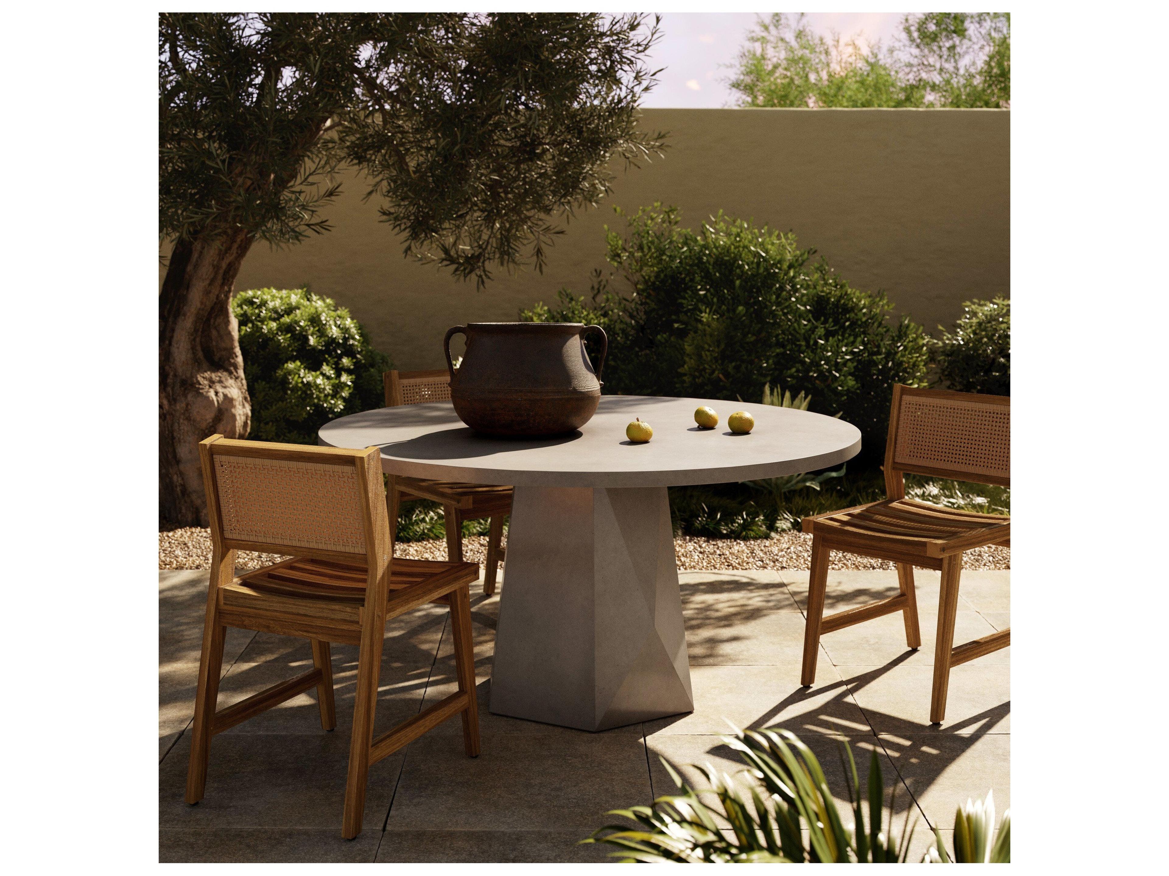 Four Hands Thayer Round Grey Concrete Dining Table