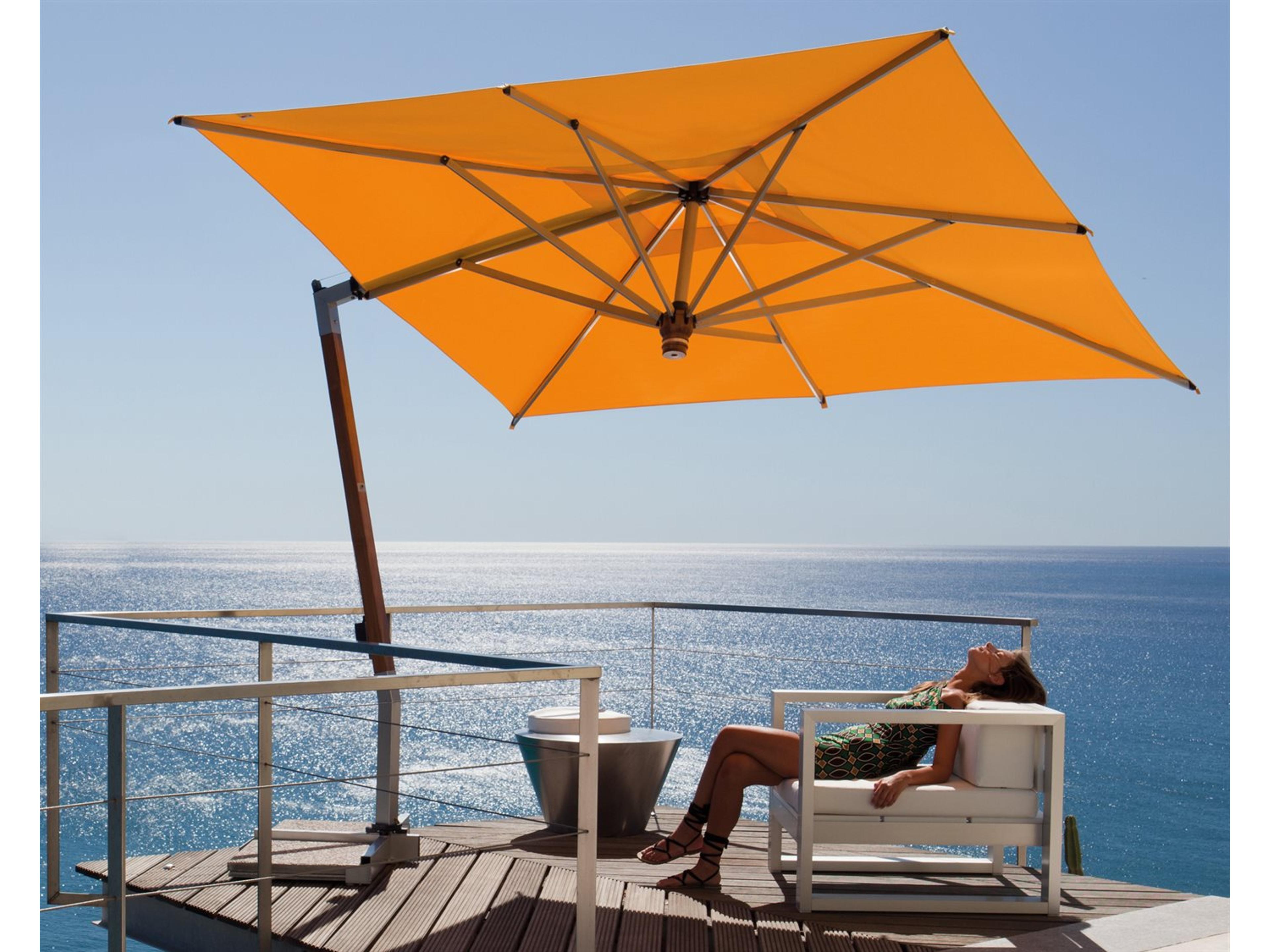 FIM C-Series Aluminum 9.5 Foot Square Cantilever Outdoor Patio Umbrella