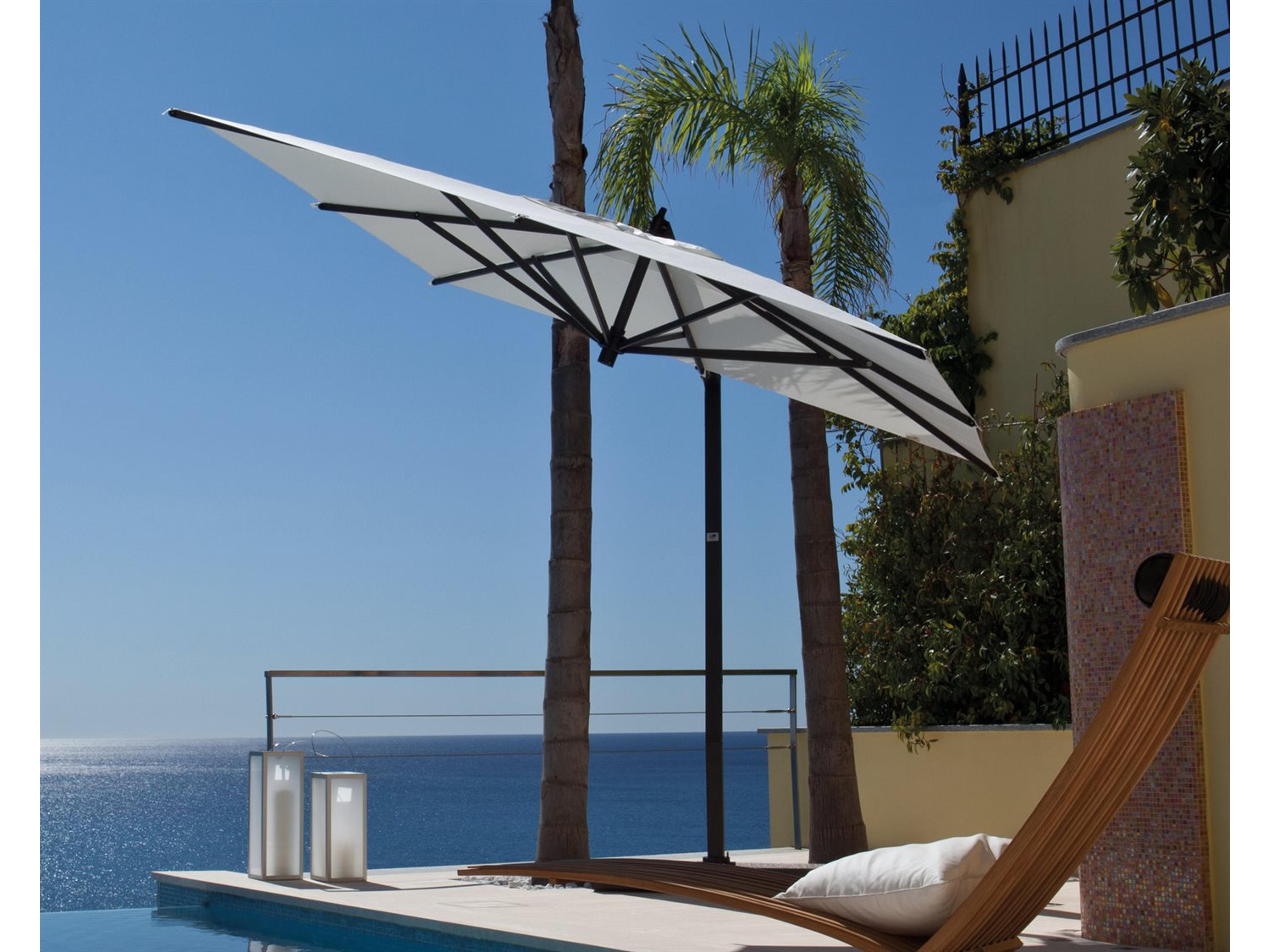 FIM C-Series Aluminum 9.5 Foot Square Cantilever Outdoor Patio Umbrella