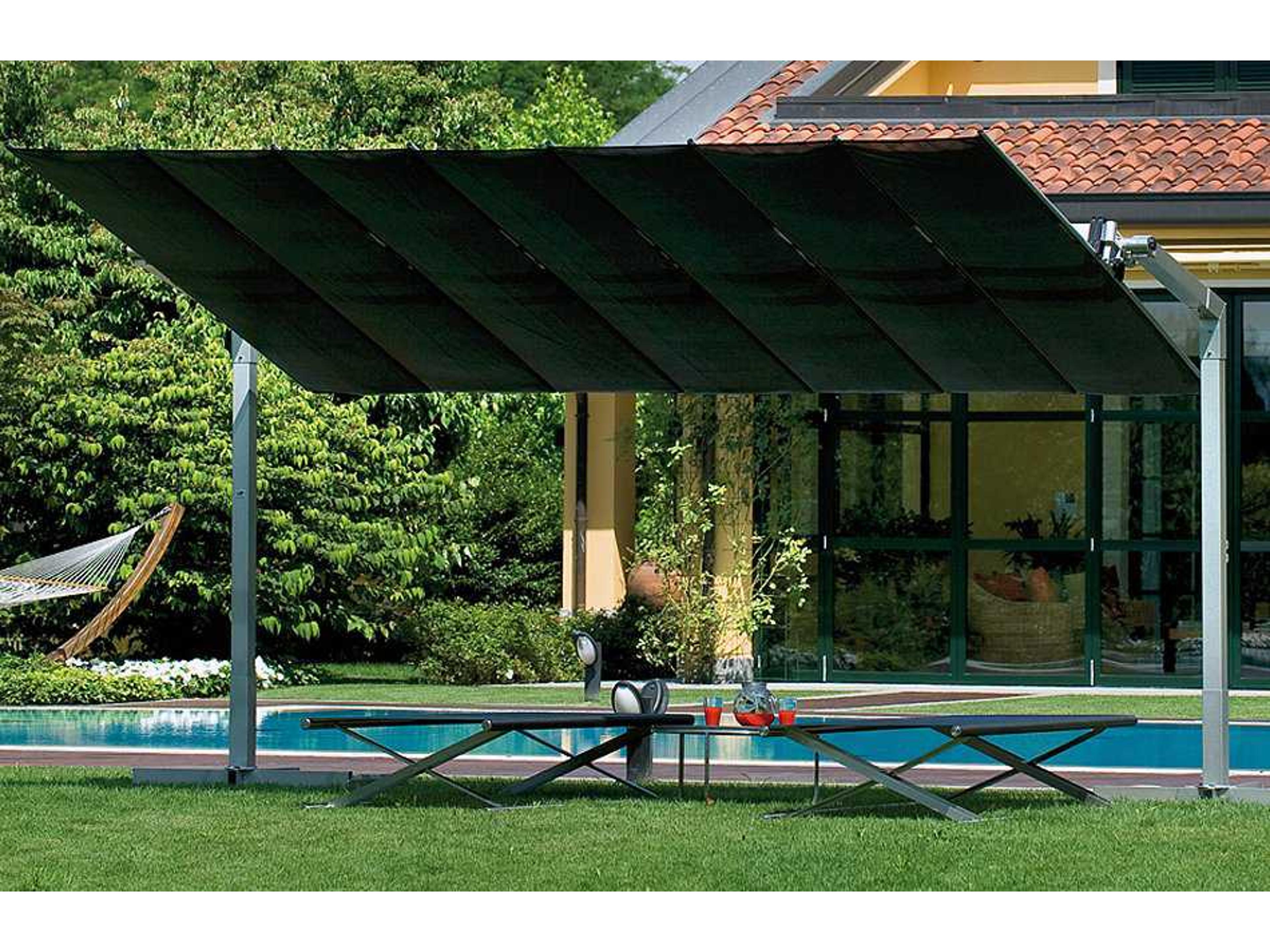 FIM Flexy Aluminum 10 x 12 Foot Rectangular Offset Outdoor Patio Umbrella