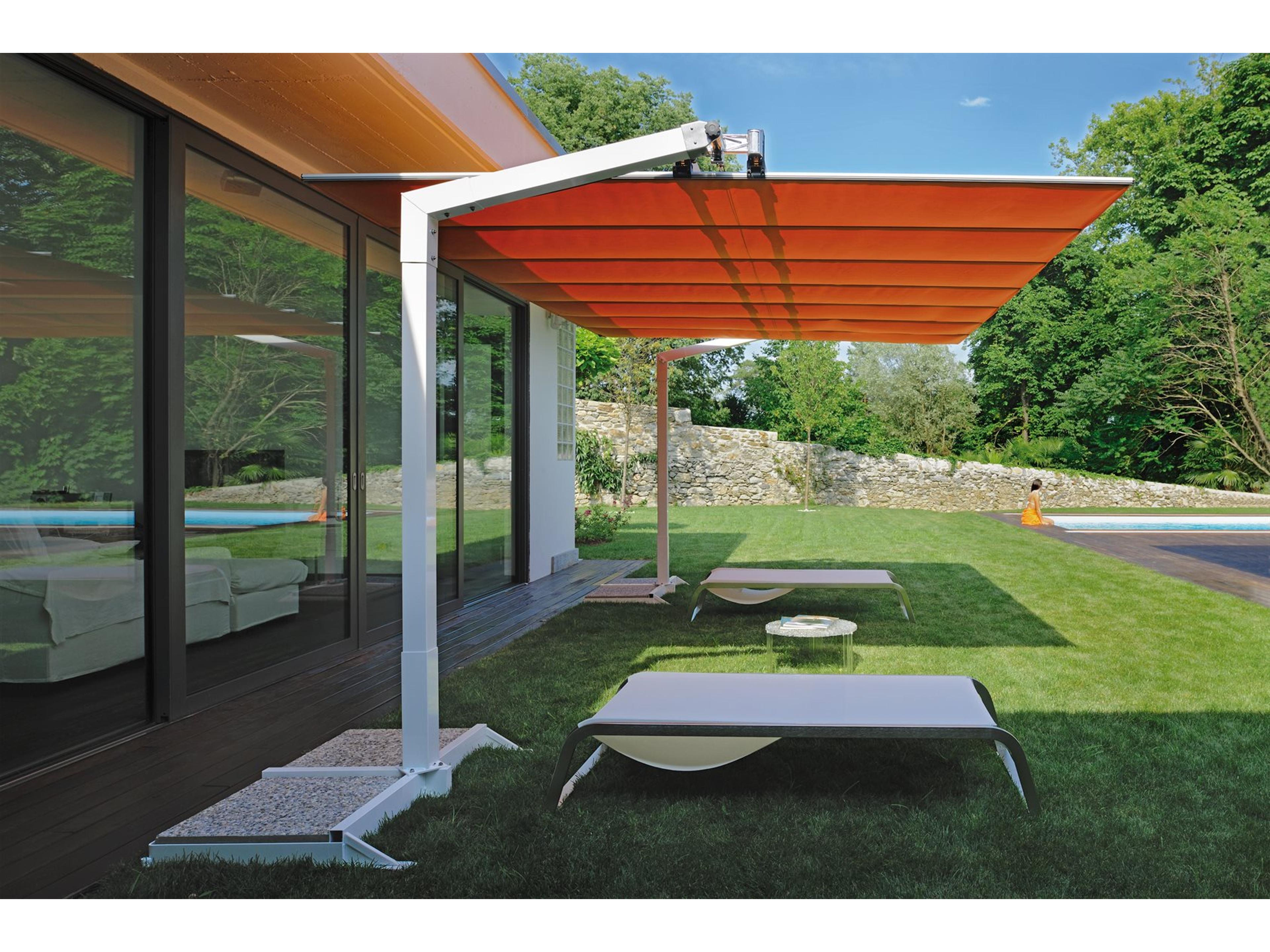 FIM Flexy Aluminum 8 x 14 Foot Rectangular Offset Outdoor Umbrella