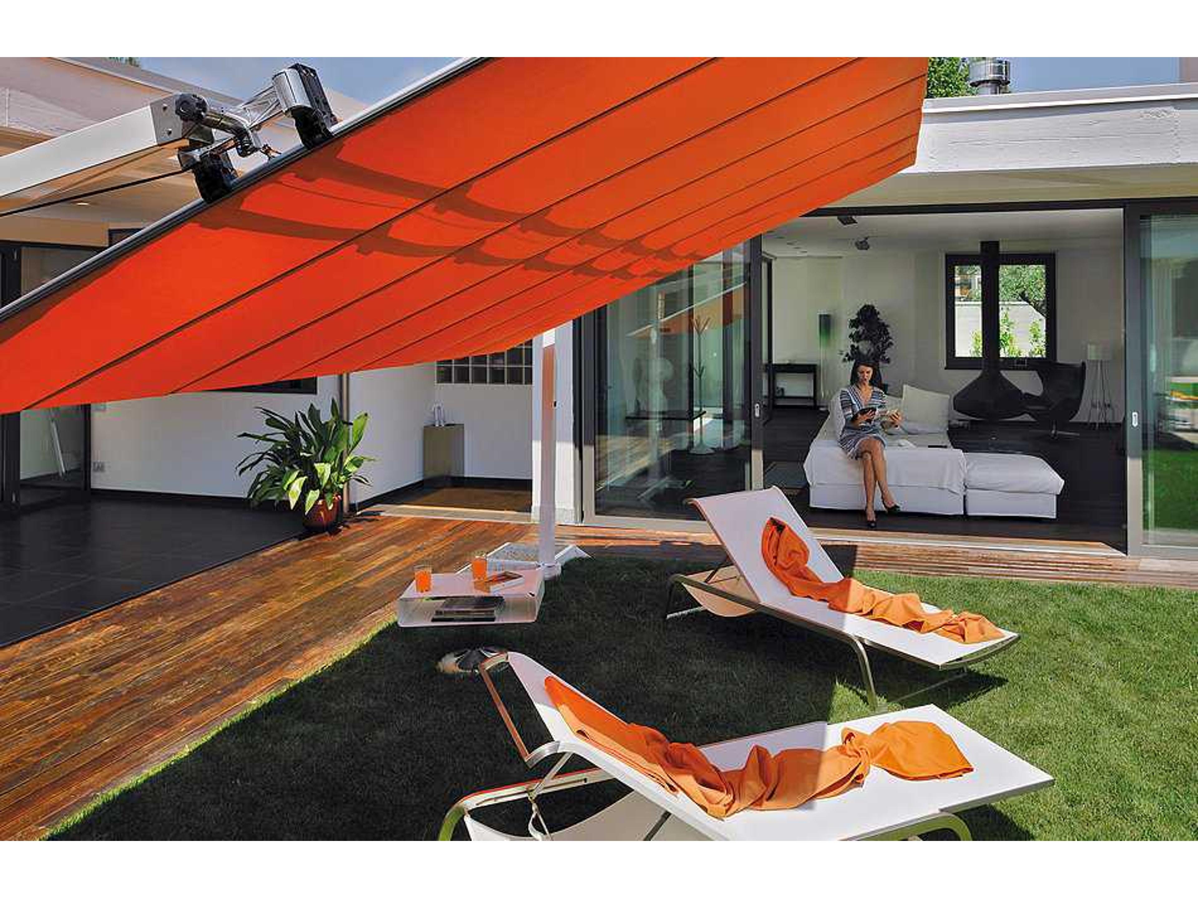 FIM Flexy Aluminum 8 x 14 Foot Rectangular Offset Outdoor Umbrella