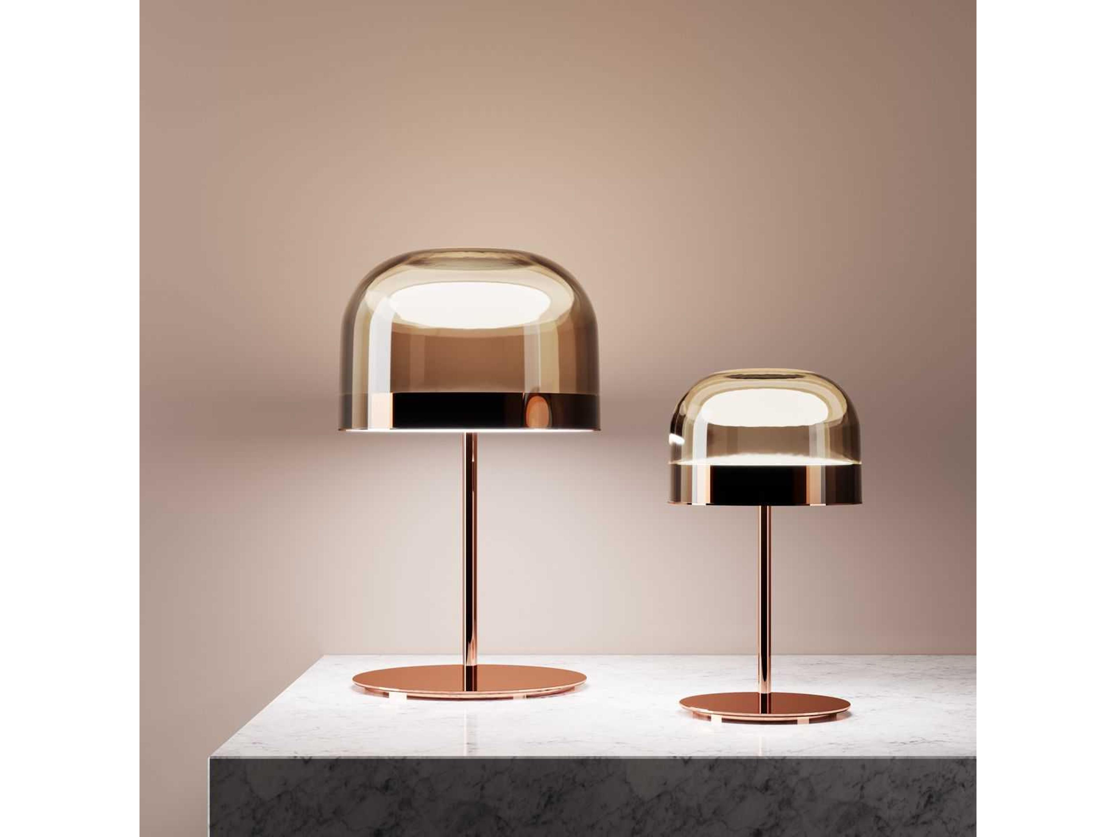Fontana Arte Equatore Copper Glass LED Table Lamp