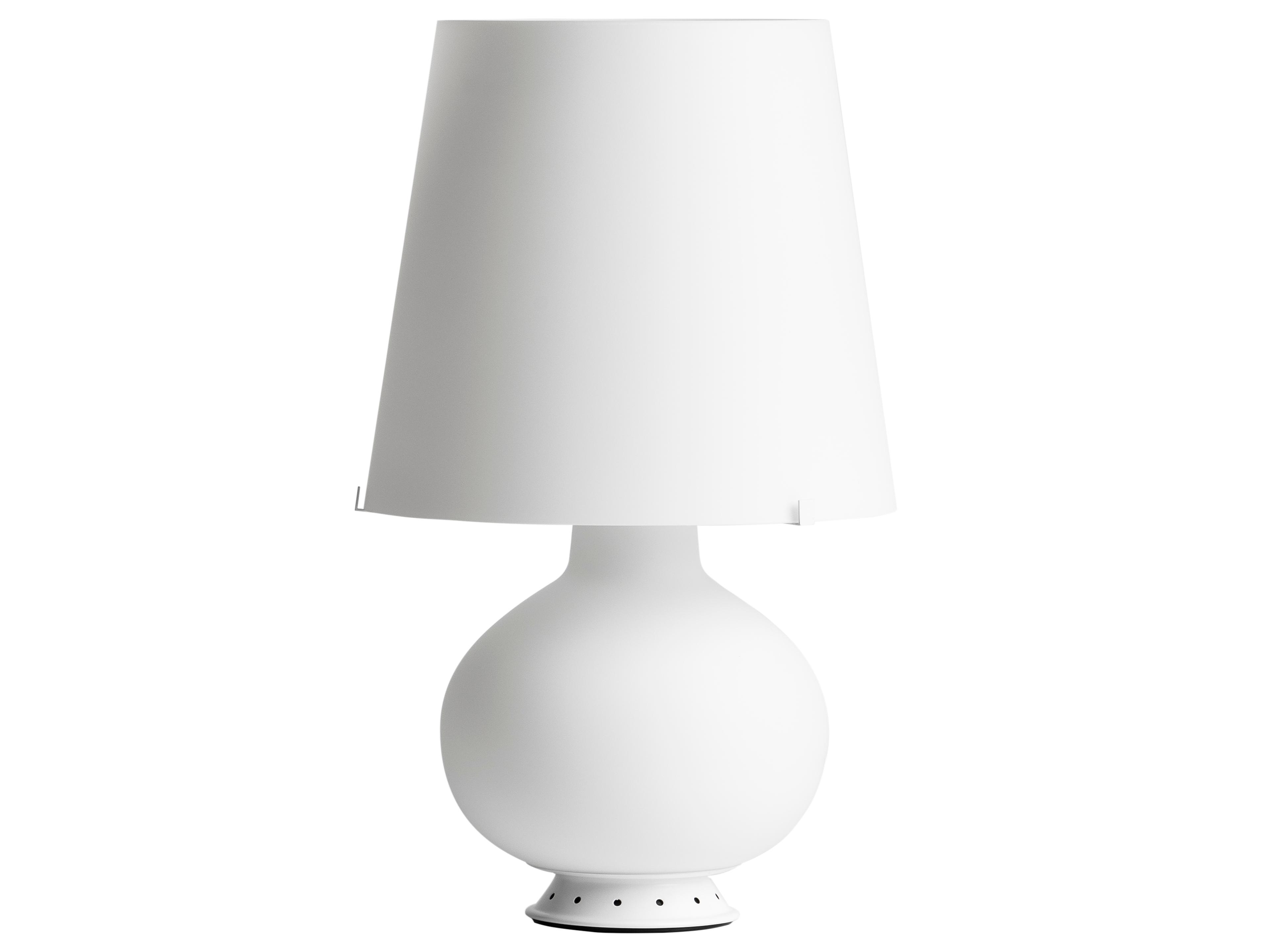 LED White Glass Table Lamp