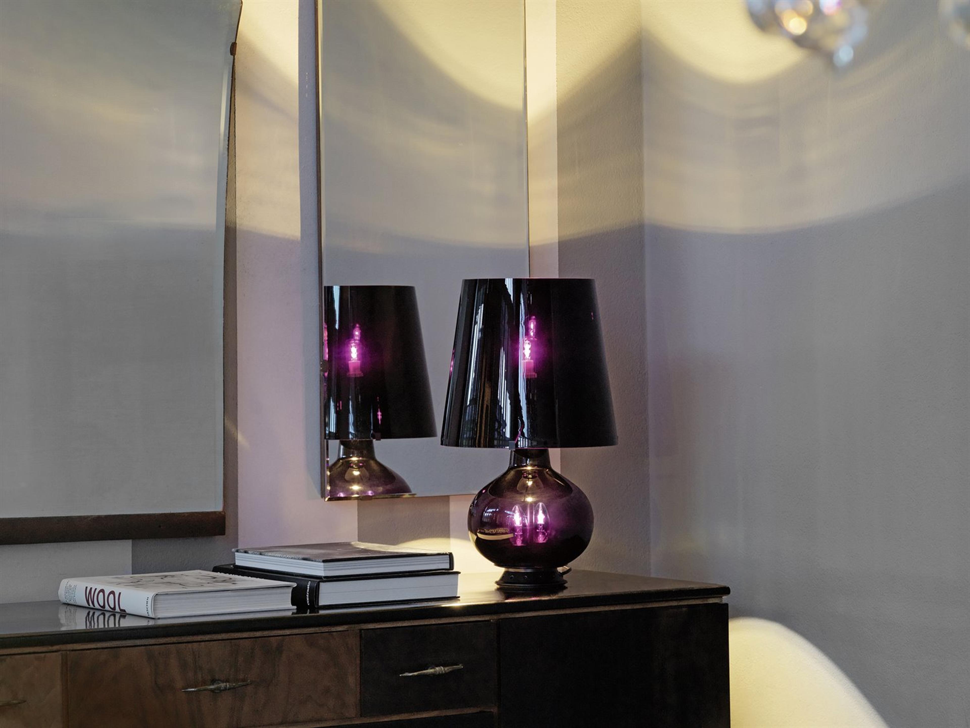 Fontana Arte Brass Black Glass Table Lamp