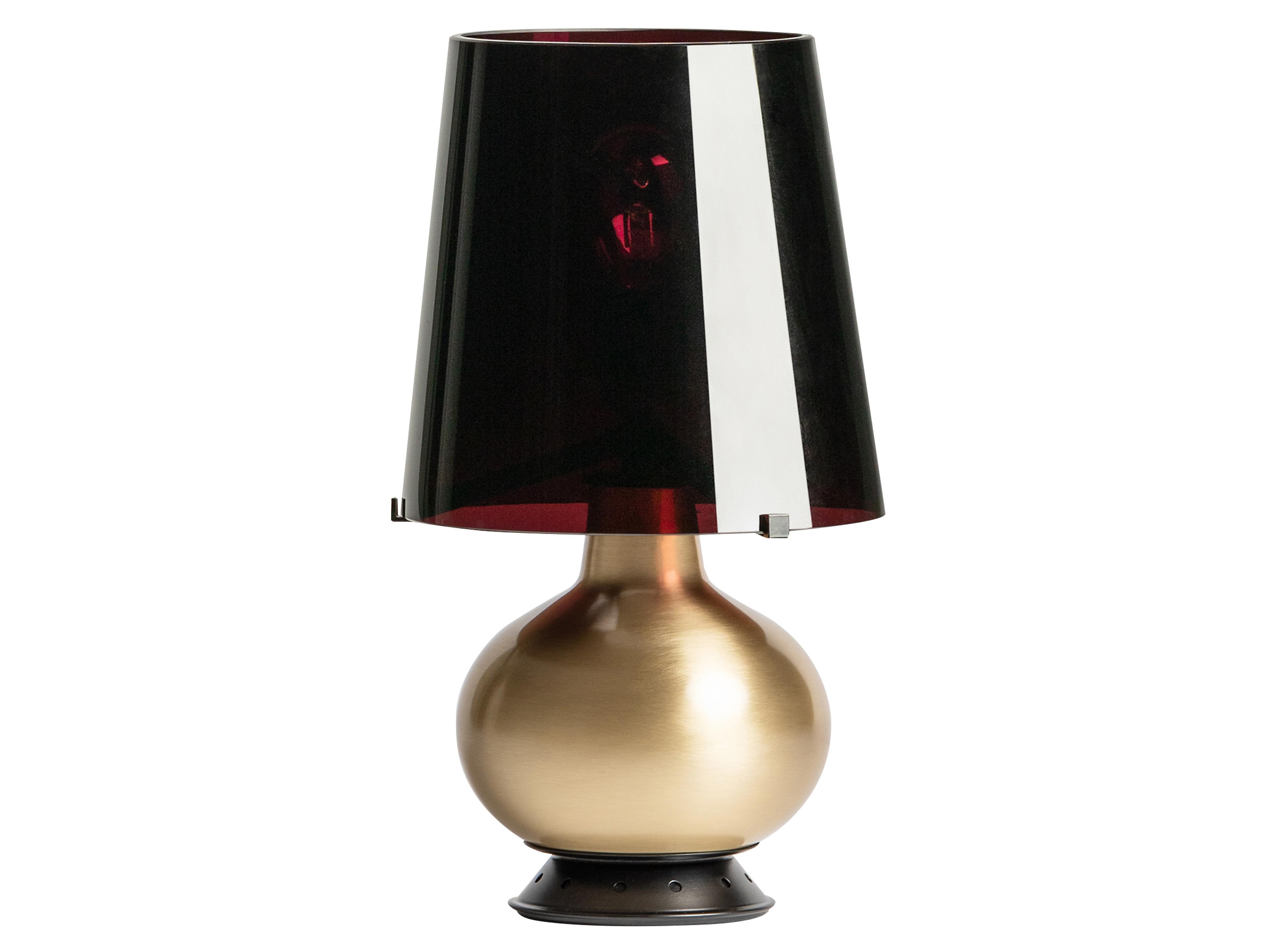 Brass Black Glass Table Lamp
