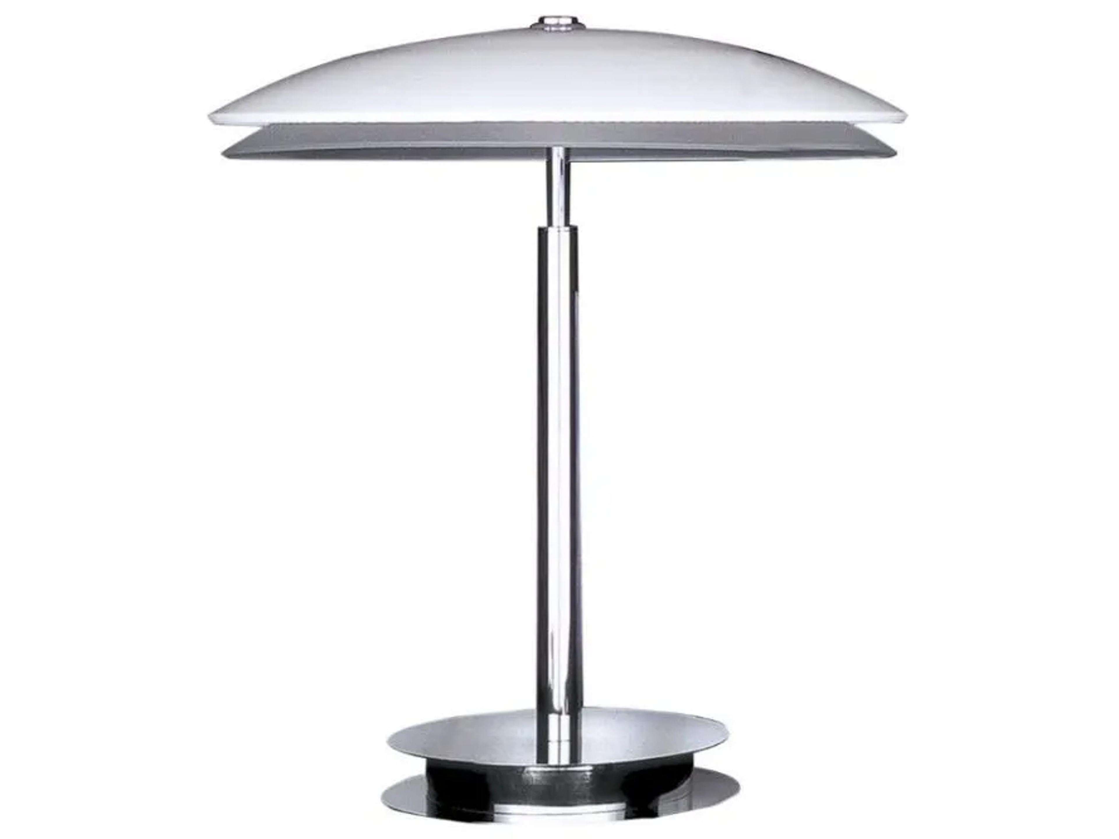 Bis-Tris Chrome White Glass Table Lamp