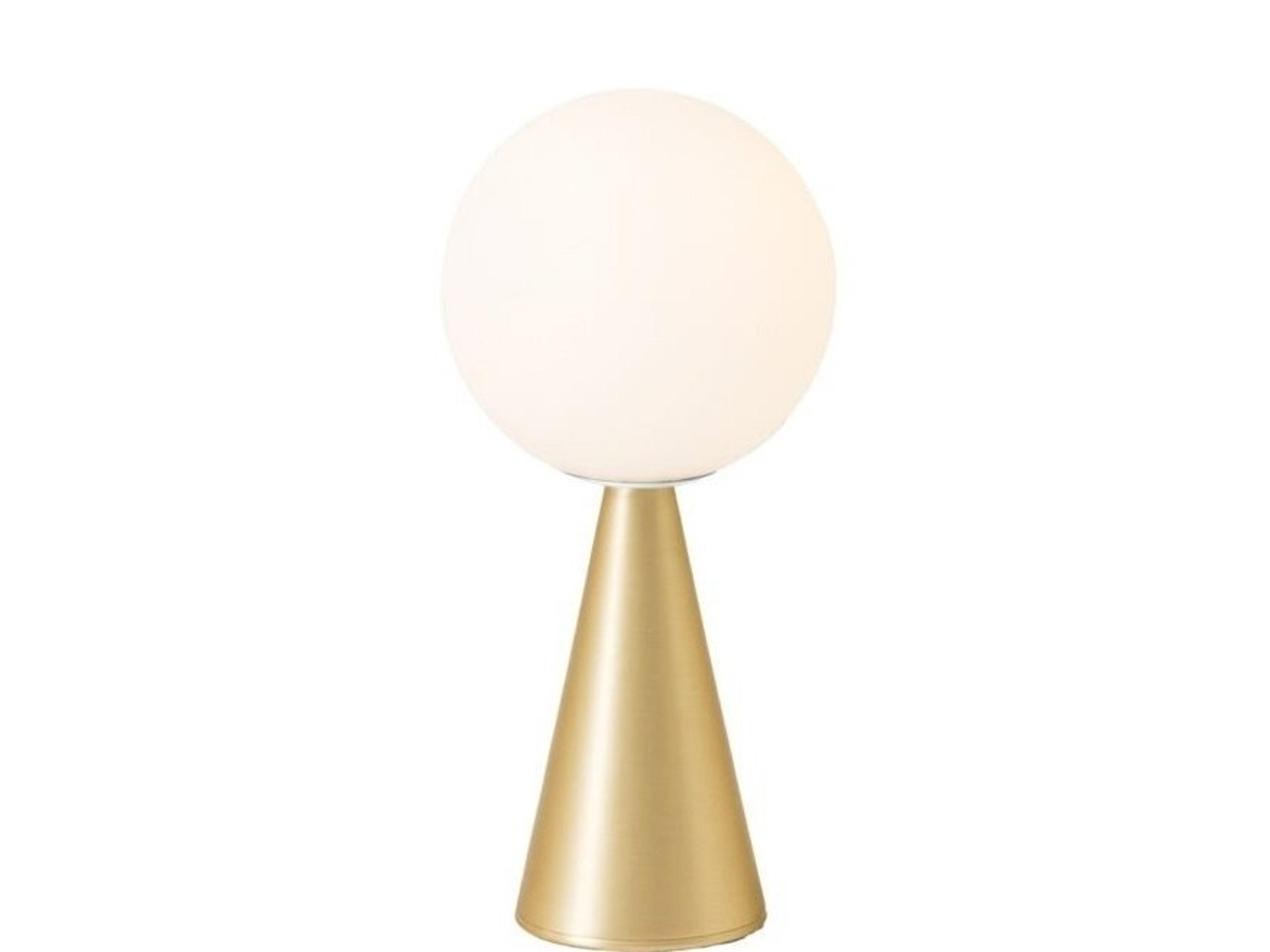 Bilia Brass White Rechargeable Table Lamp