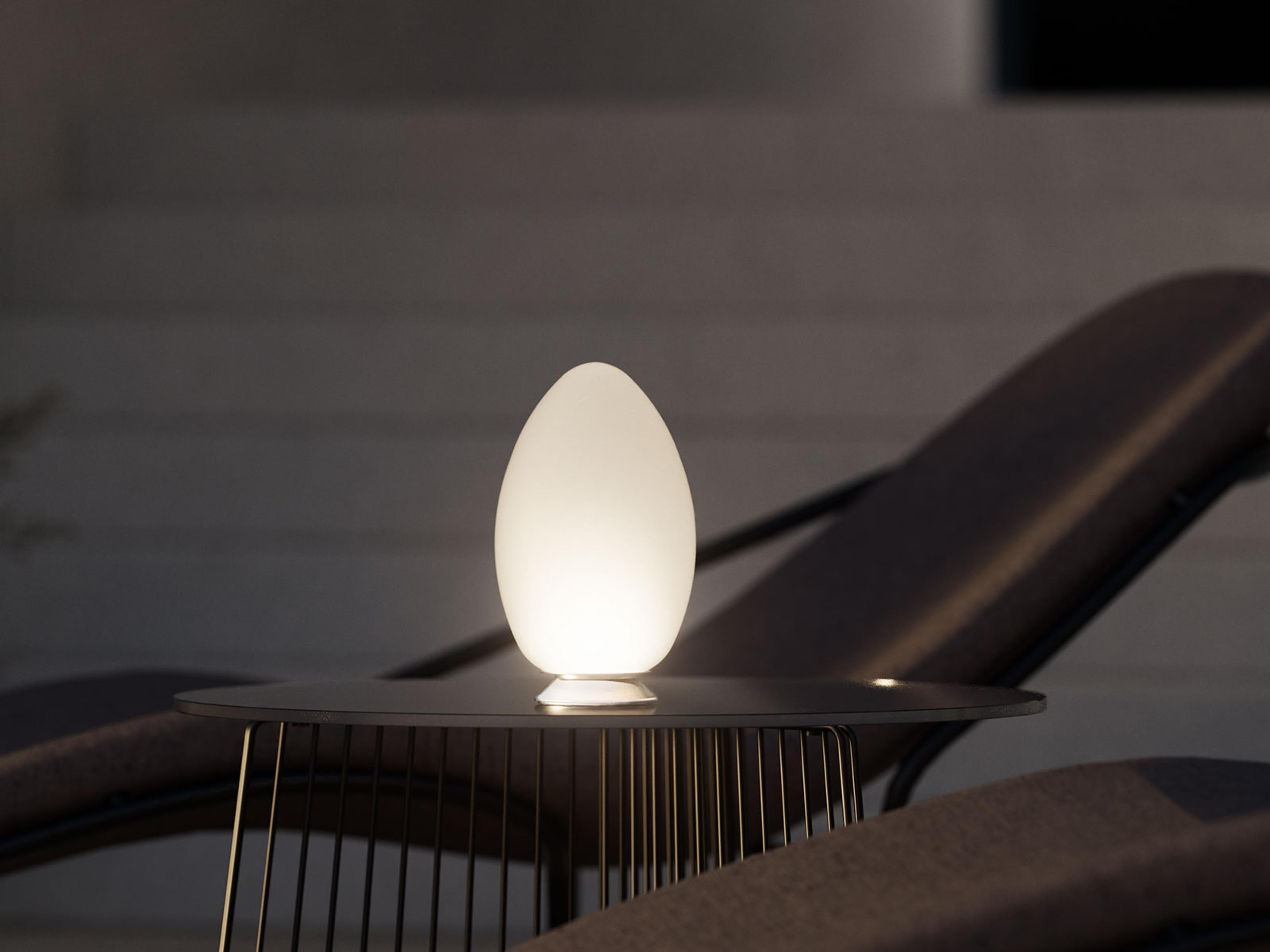 Fontana Arte Uovo White Rechargable Table Lamp