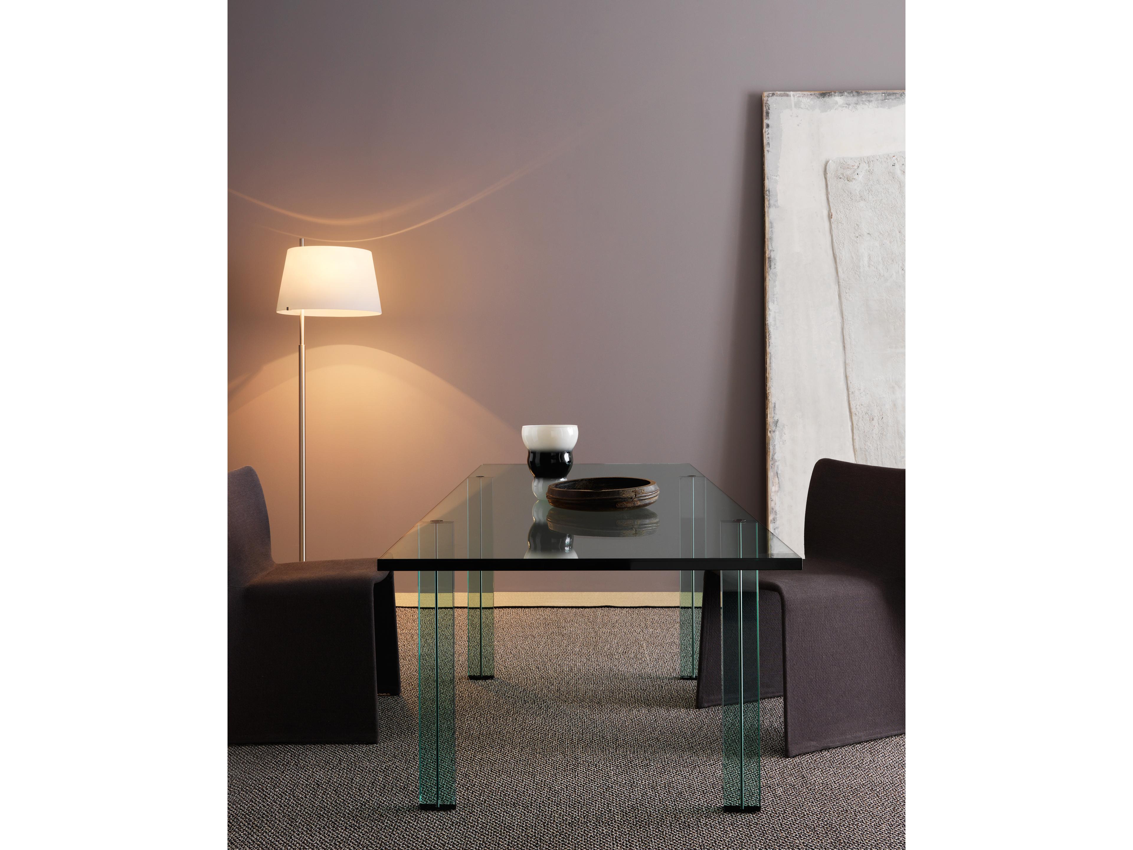 Fontana Arte Teso Rectangular Glass Transparent Dining Table