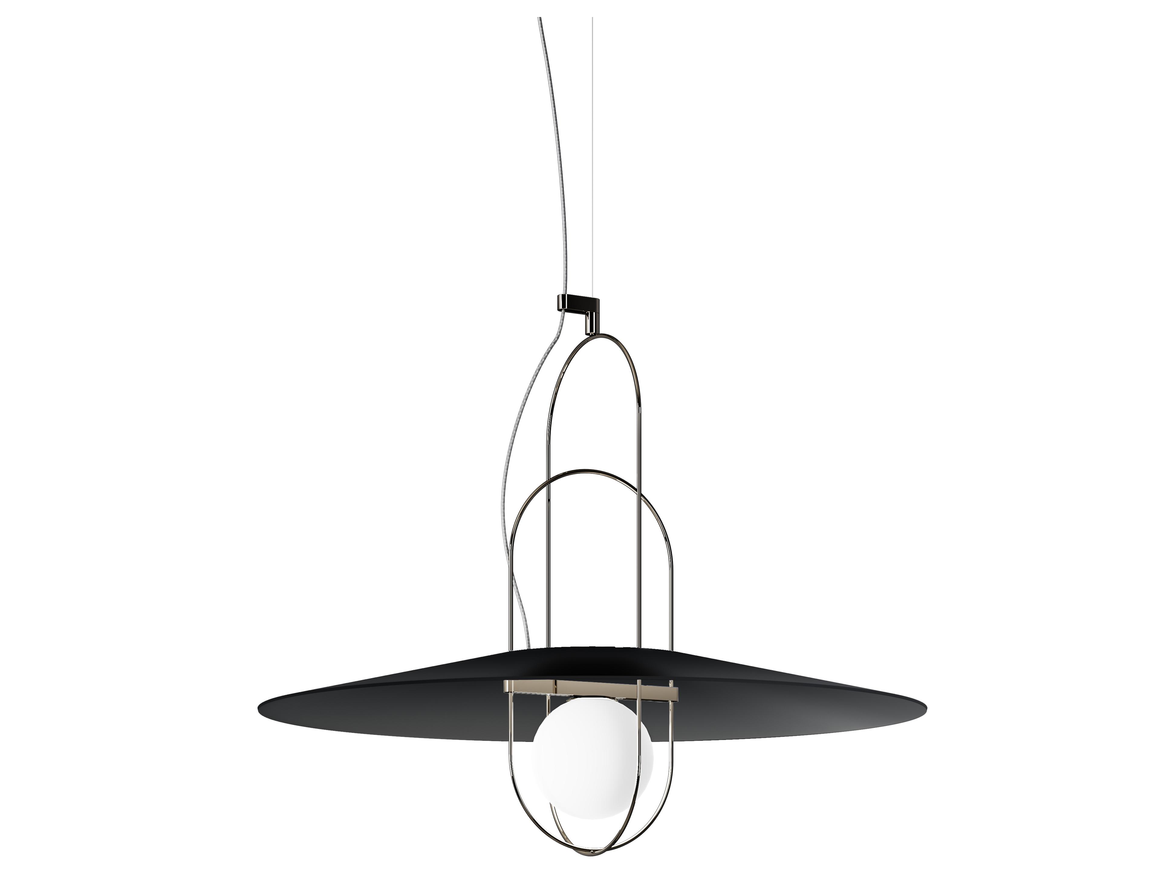 Setareh Glossy Black Glass LED Globe Pendant