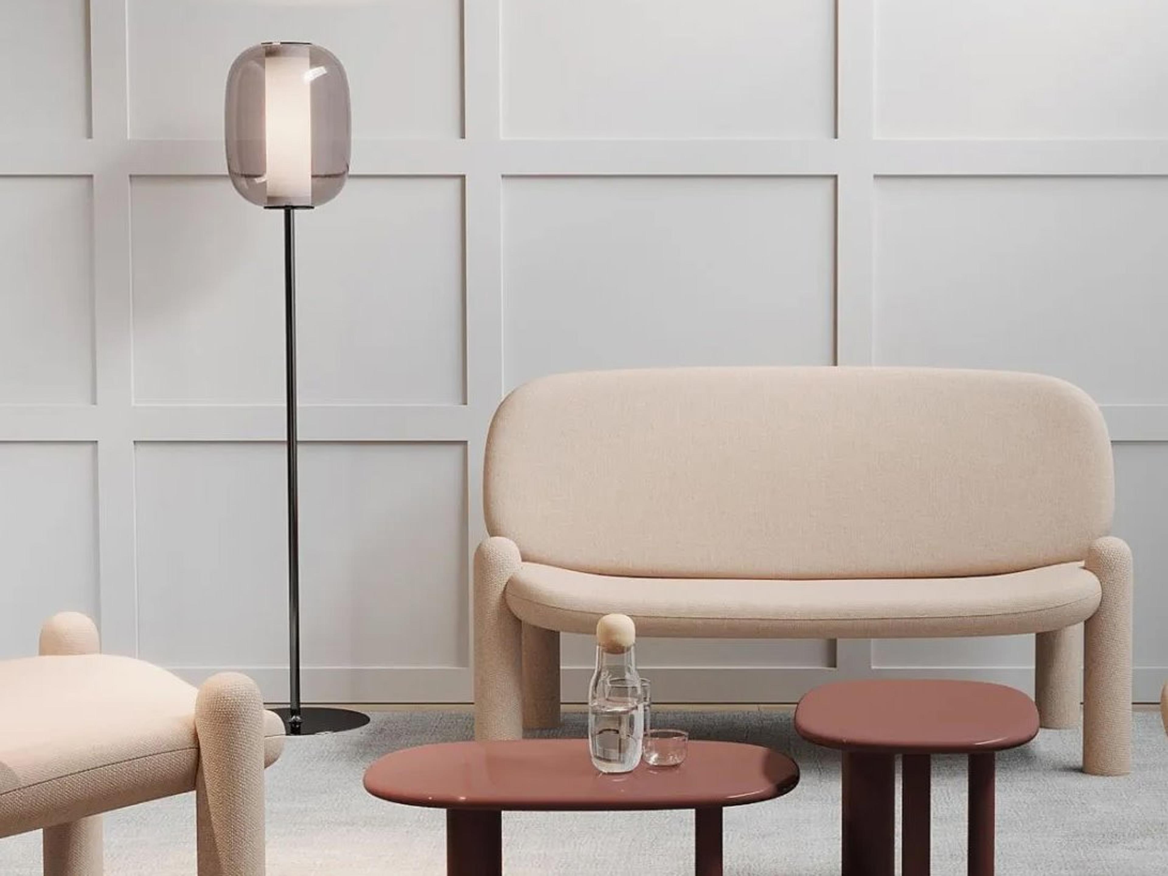 Fontana Arte Meridiano Black Gray Fume Glass LED Floor Lamp