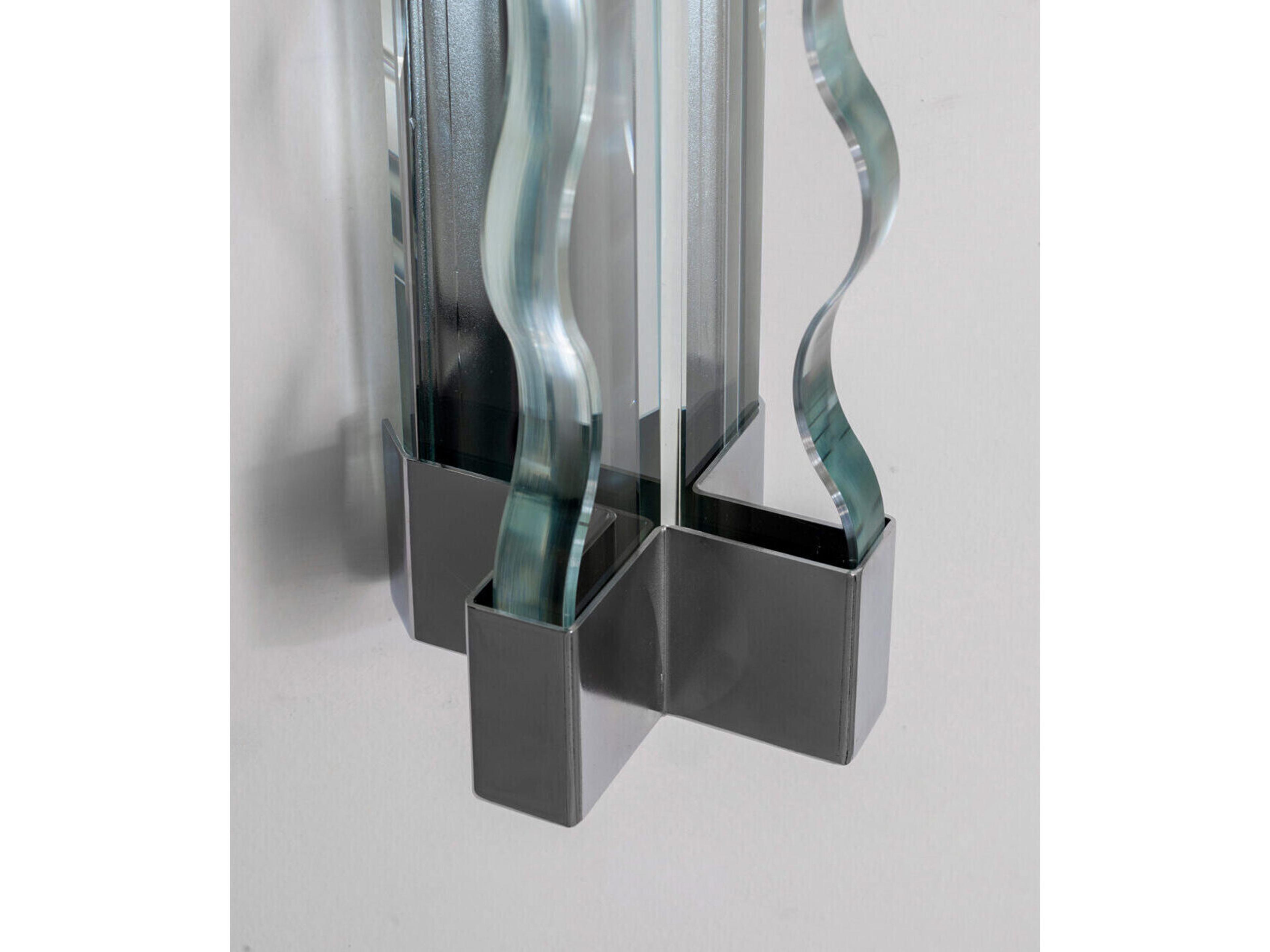 Fontana Arte Frenesi 2-Light Transparent Chrome Wall Sconce