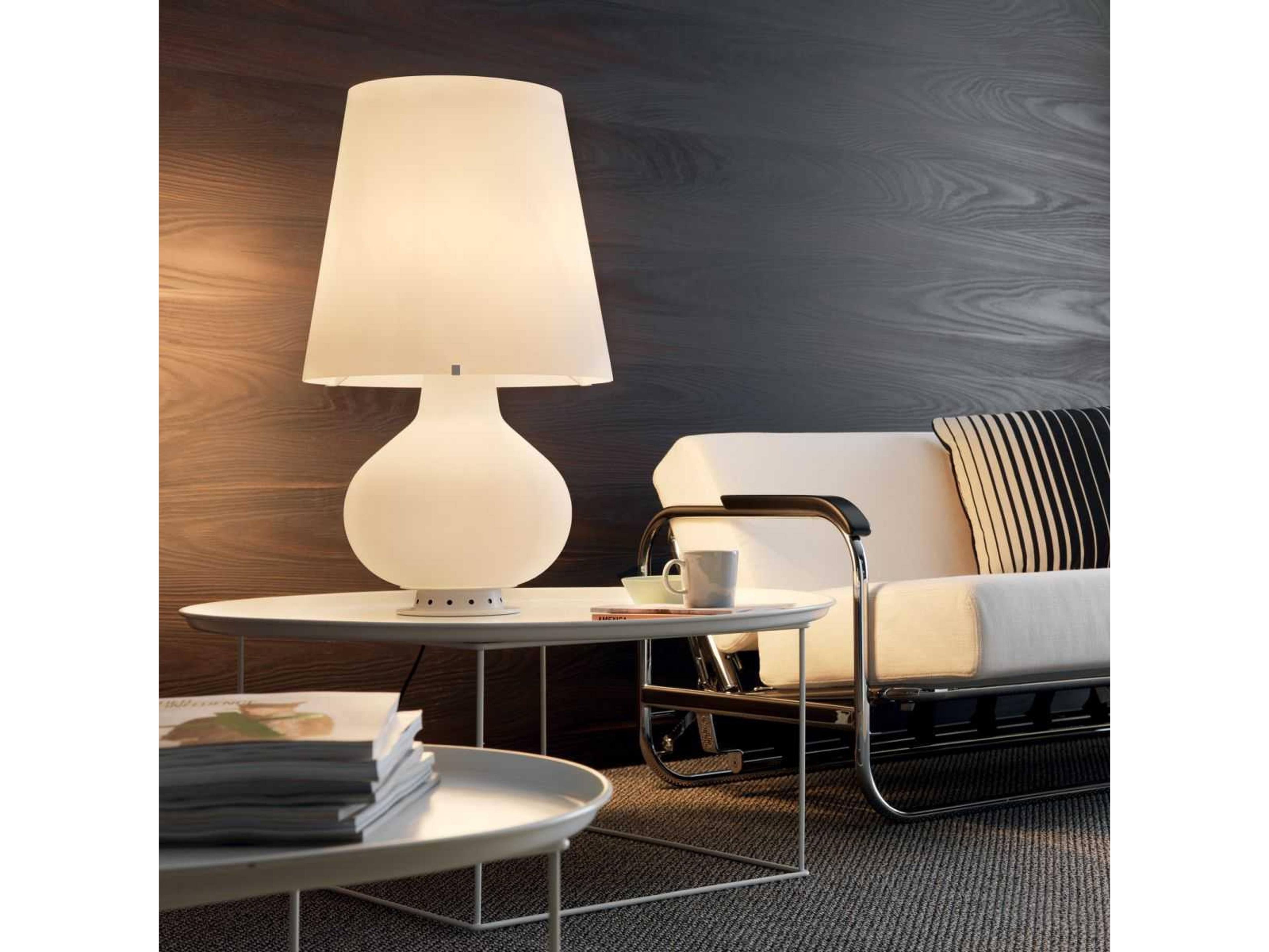 Fontana Arte 1853 Frosted White Blown Glass Table Lamp