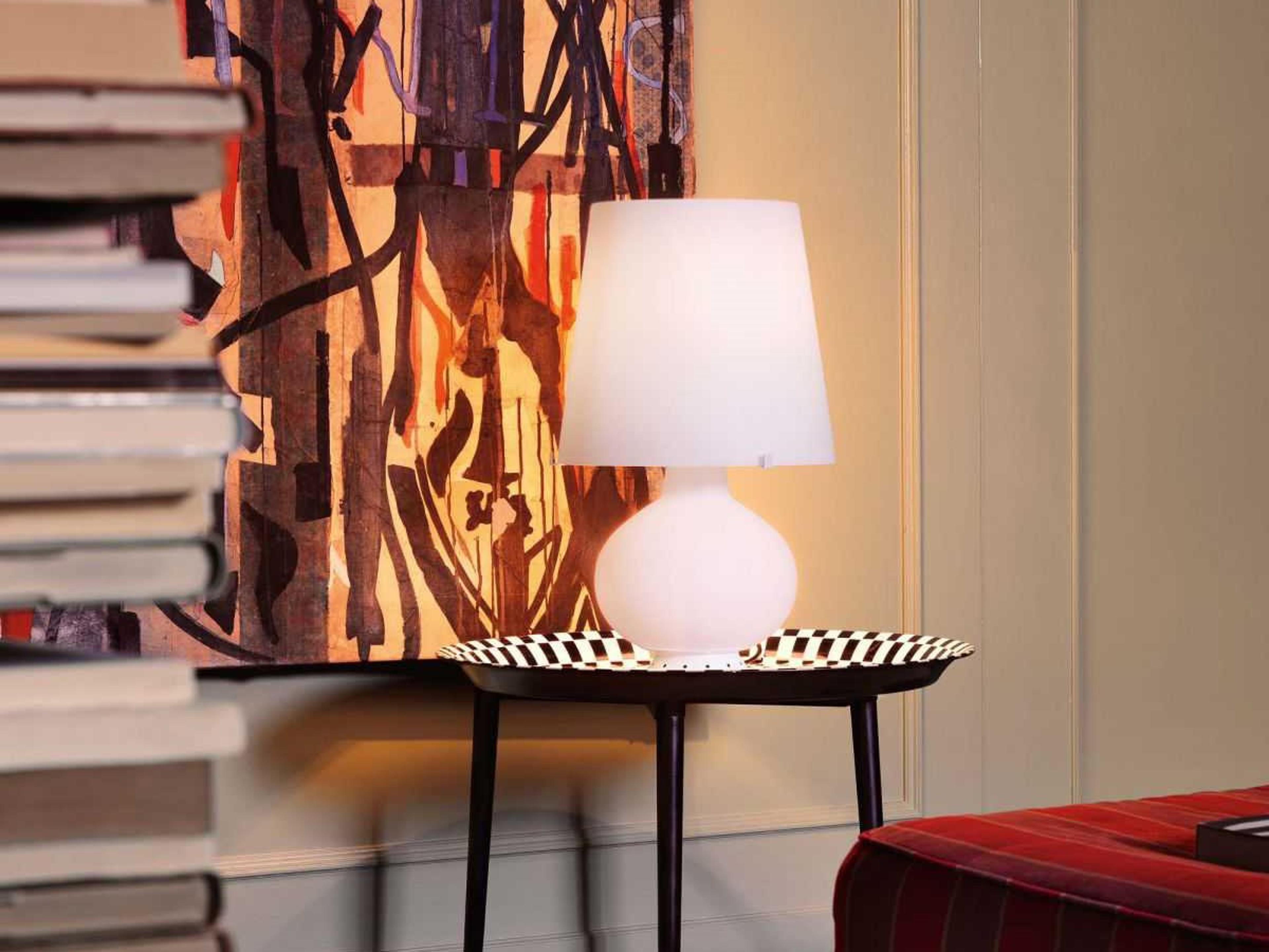 Fontana Arte 1853 Frosted White Blown Glass Table Lamp