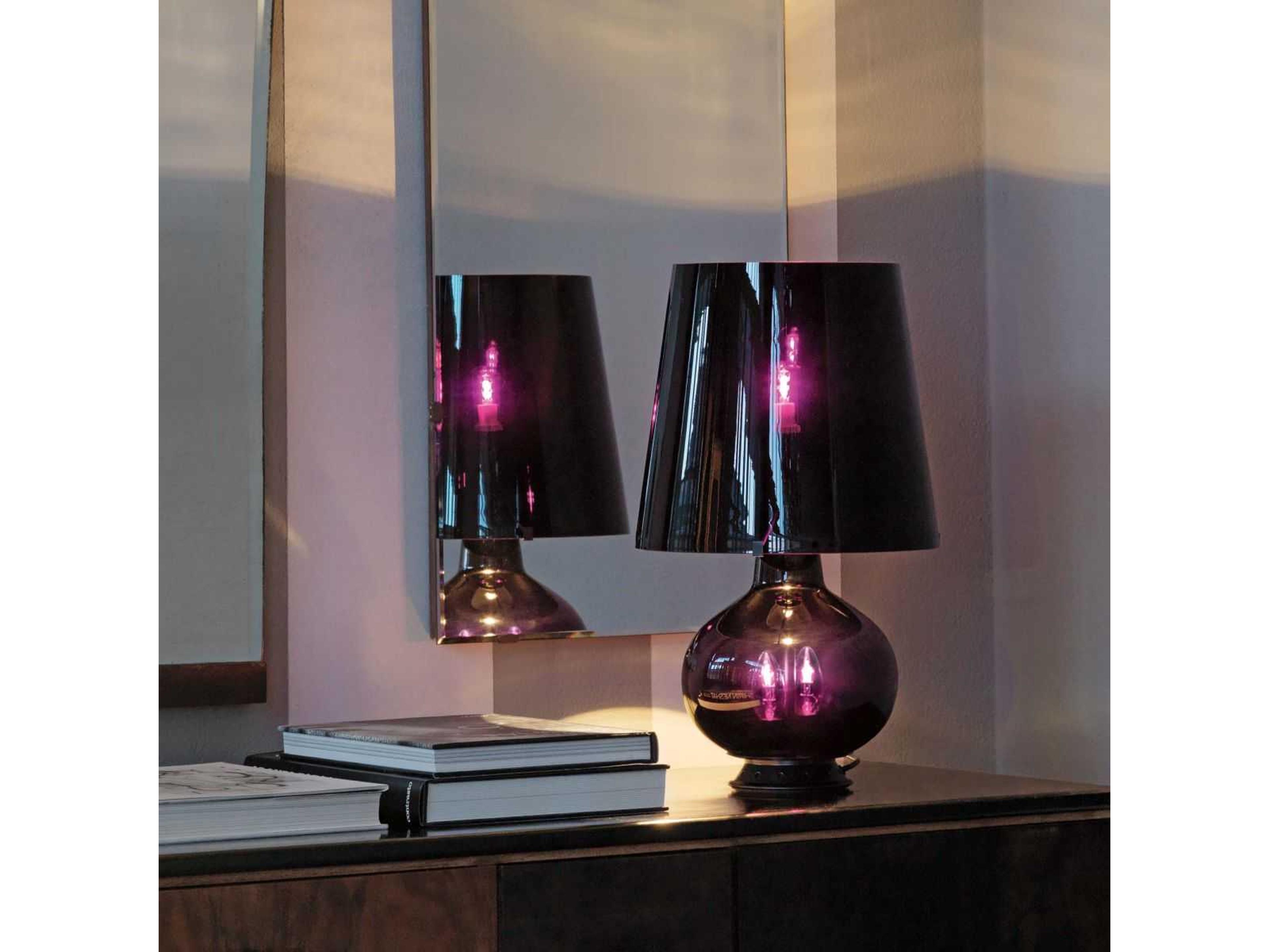 Fontana Arte 1853 Black Blown Glass Table Lamp