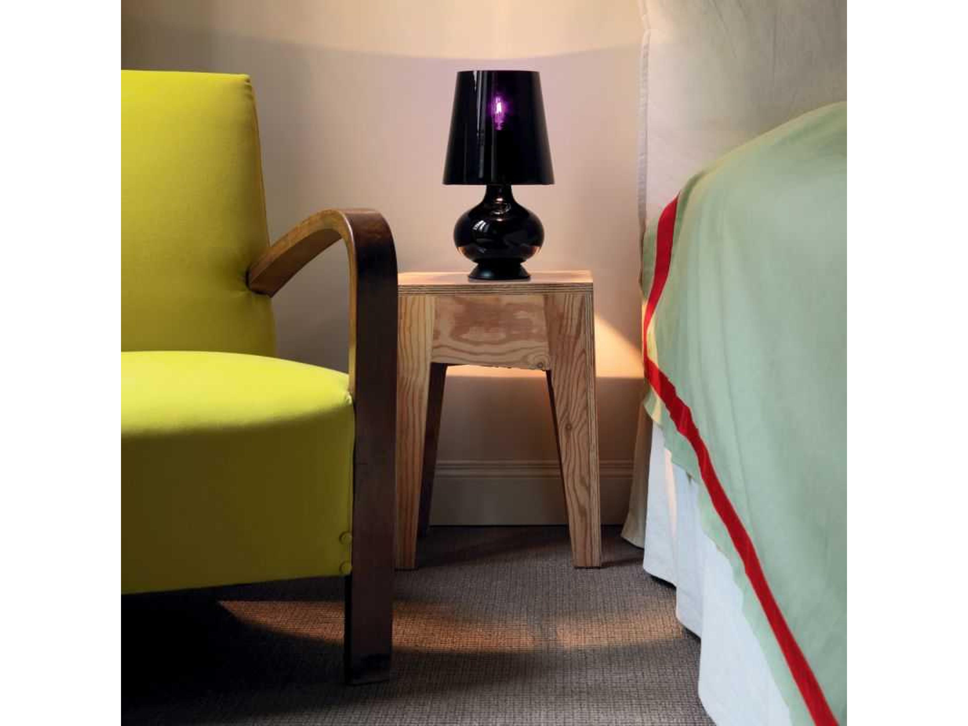 Fontana Arte 1853 Black Blown Glass Table Lamp