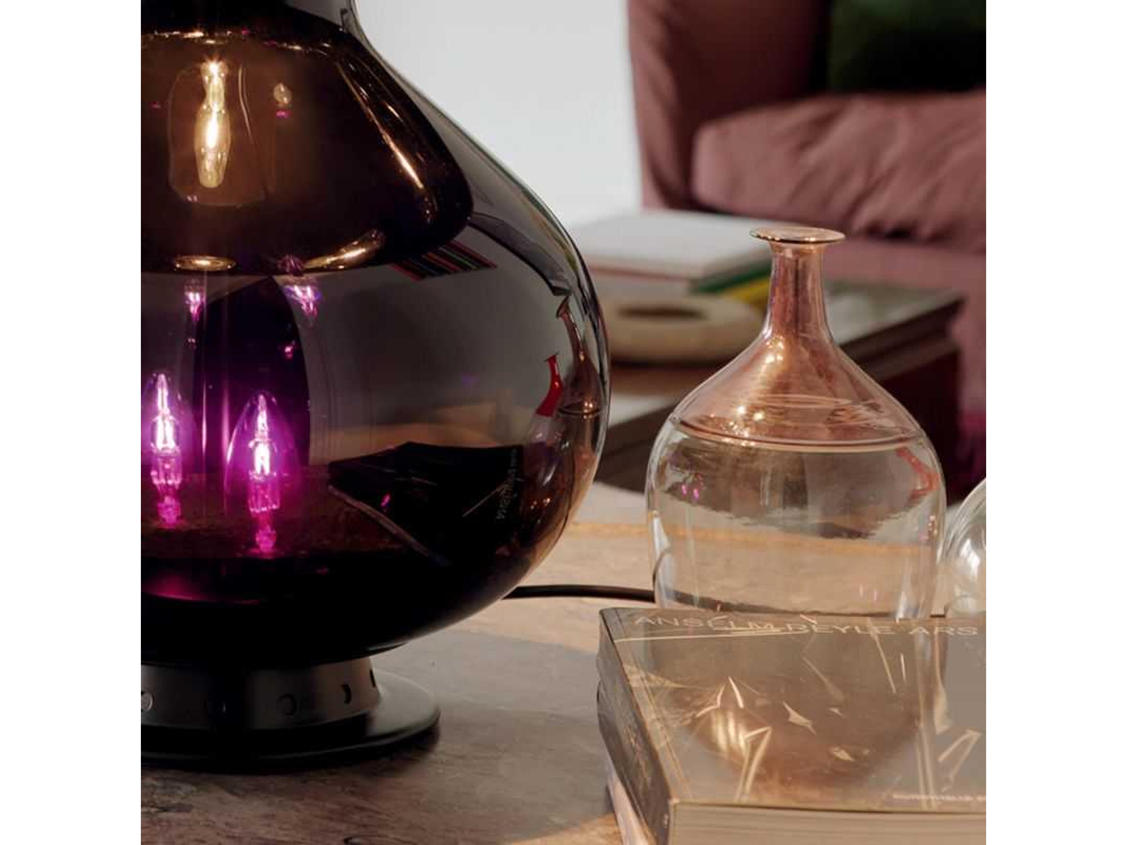 Fontana Arte 1853 Black Blown Glass Table Lamp