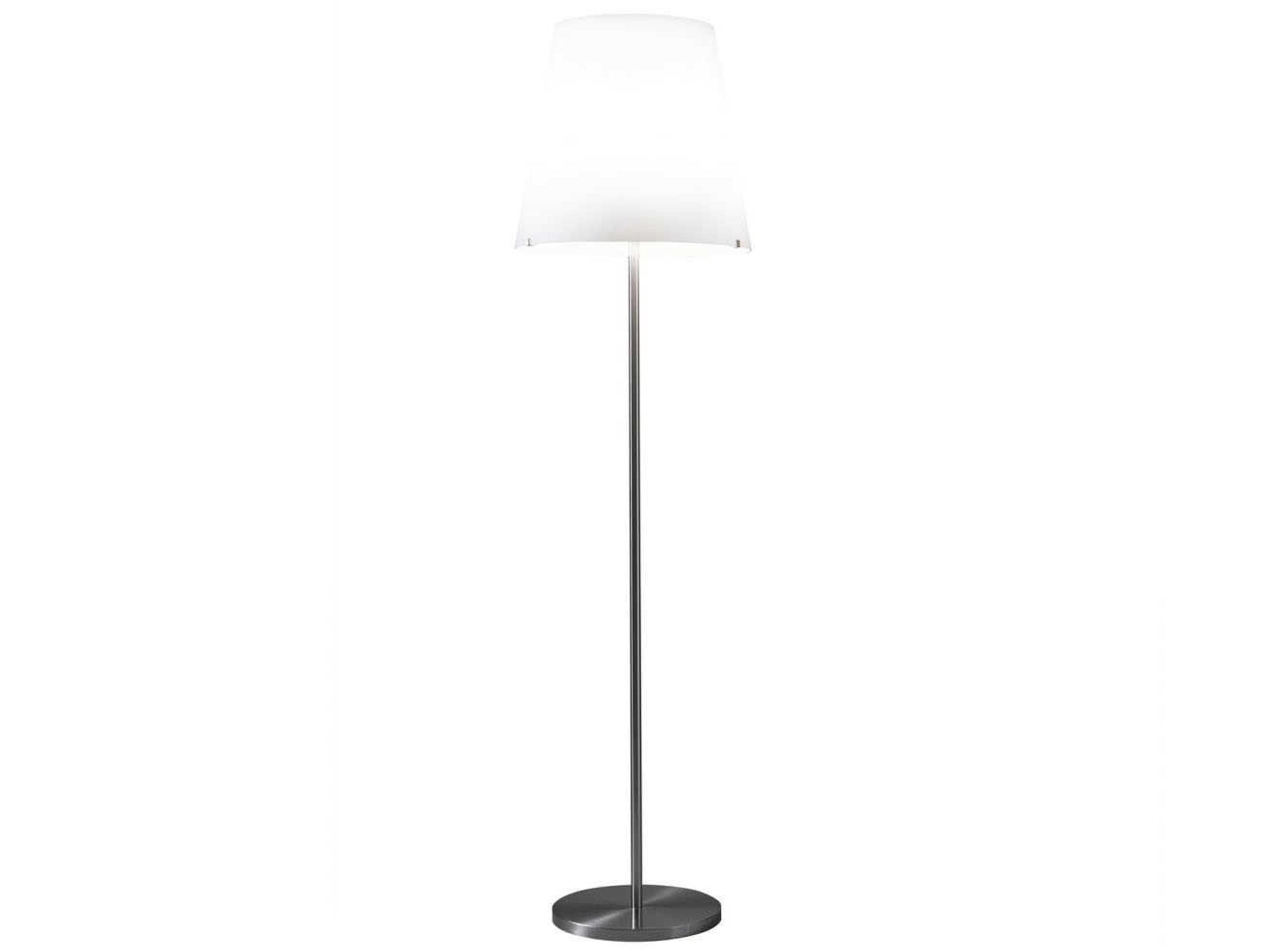3247 Nickel Frosted White Glass Floor Lamp