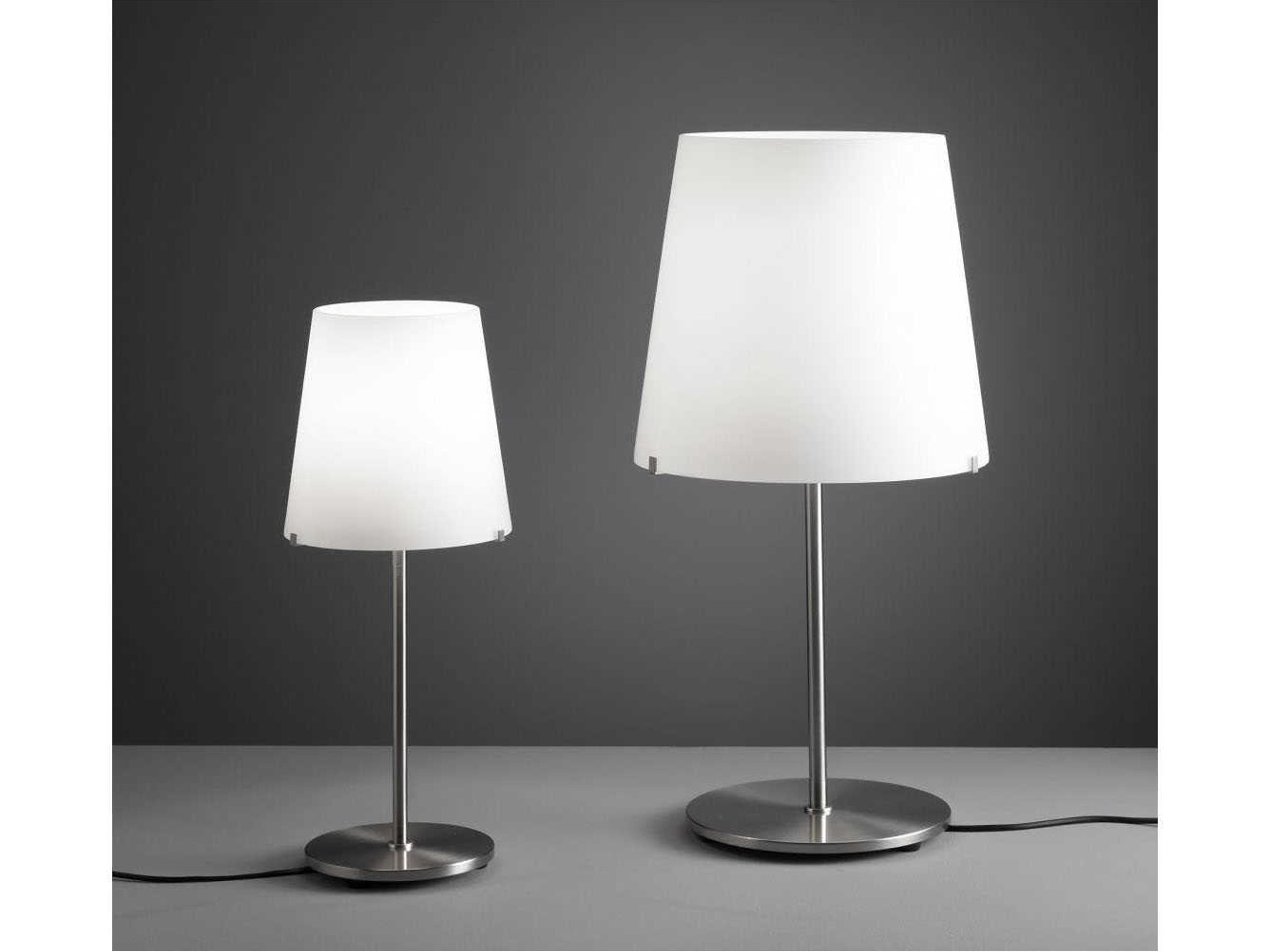 Fontana Arte 3247TA Nickel White Glass Table Lamp
