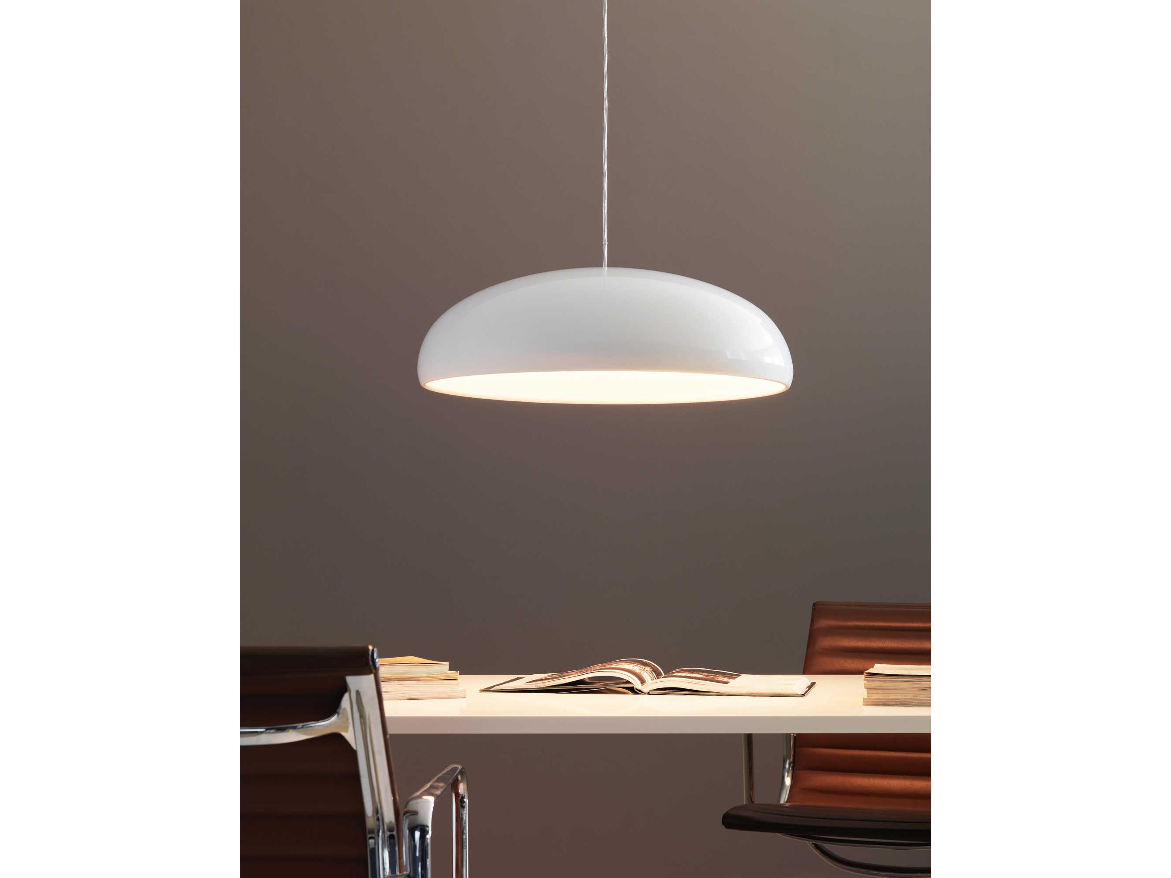 Fontana Arte Pangen 3-Light White Dome Pendant