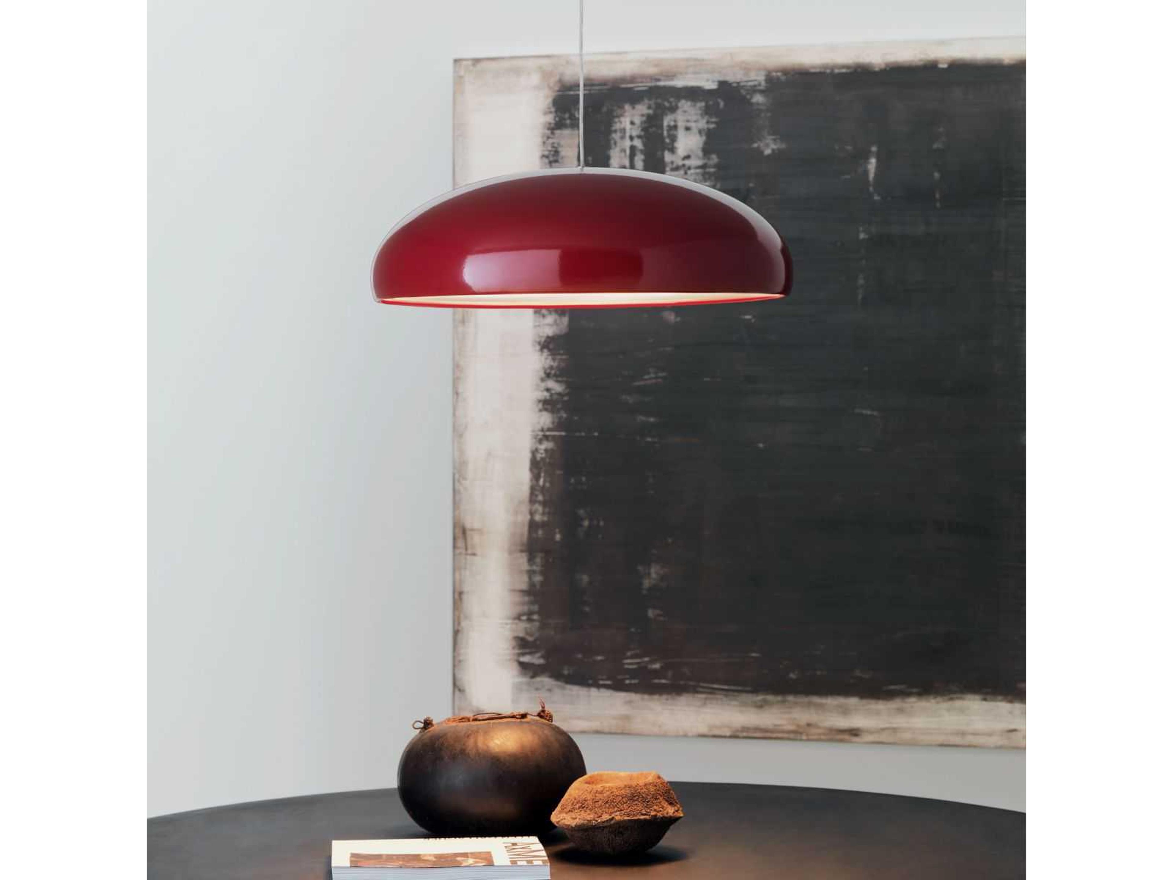 Fontana Arte Pangen 3-Light Red Dome Pendant