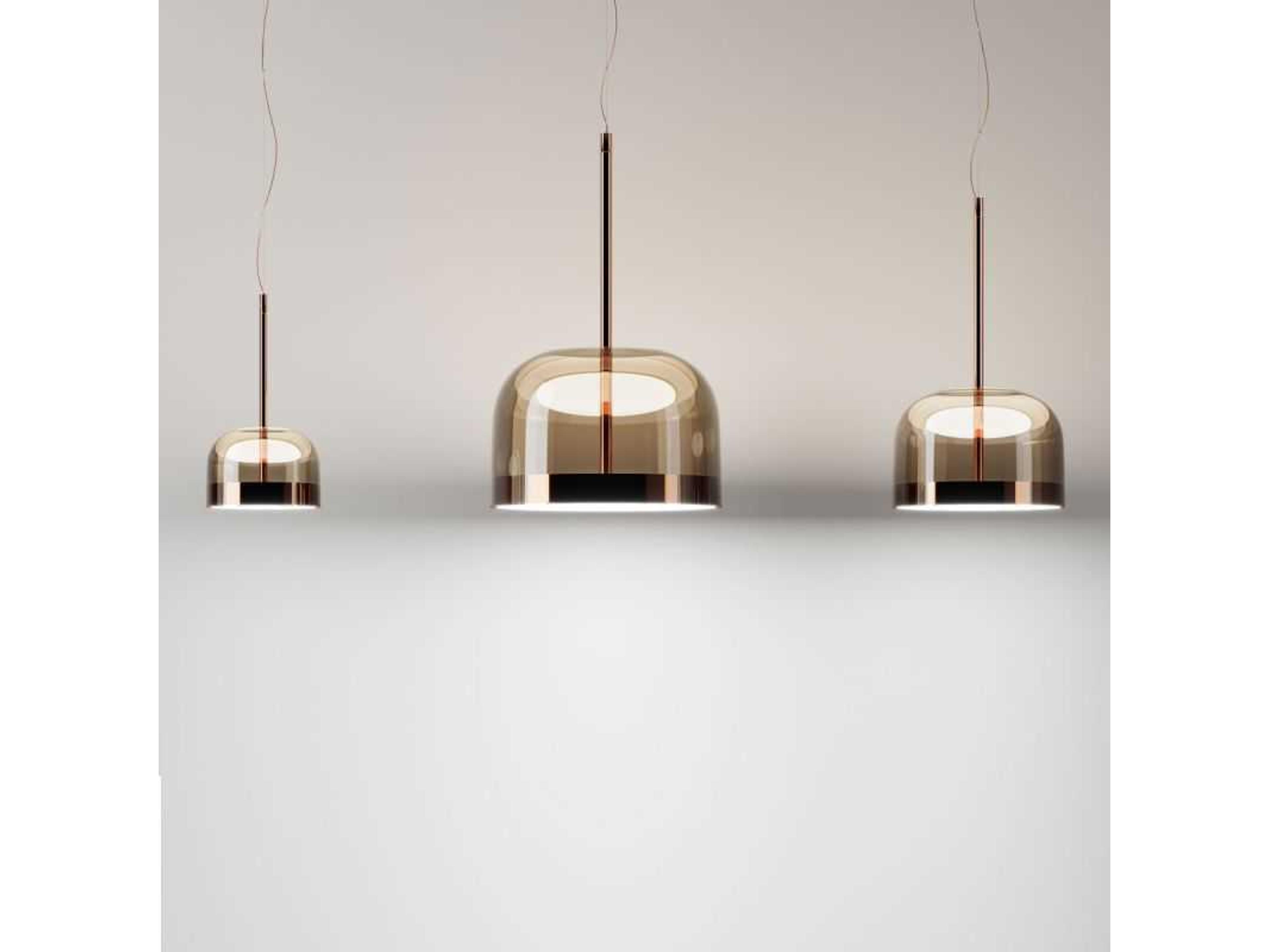 Fontana Arte Equatore Copper Glass LED Dome Pendant