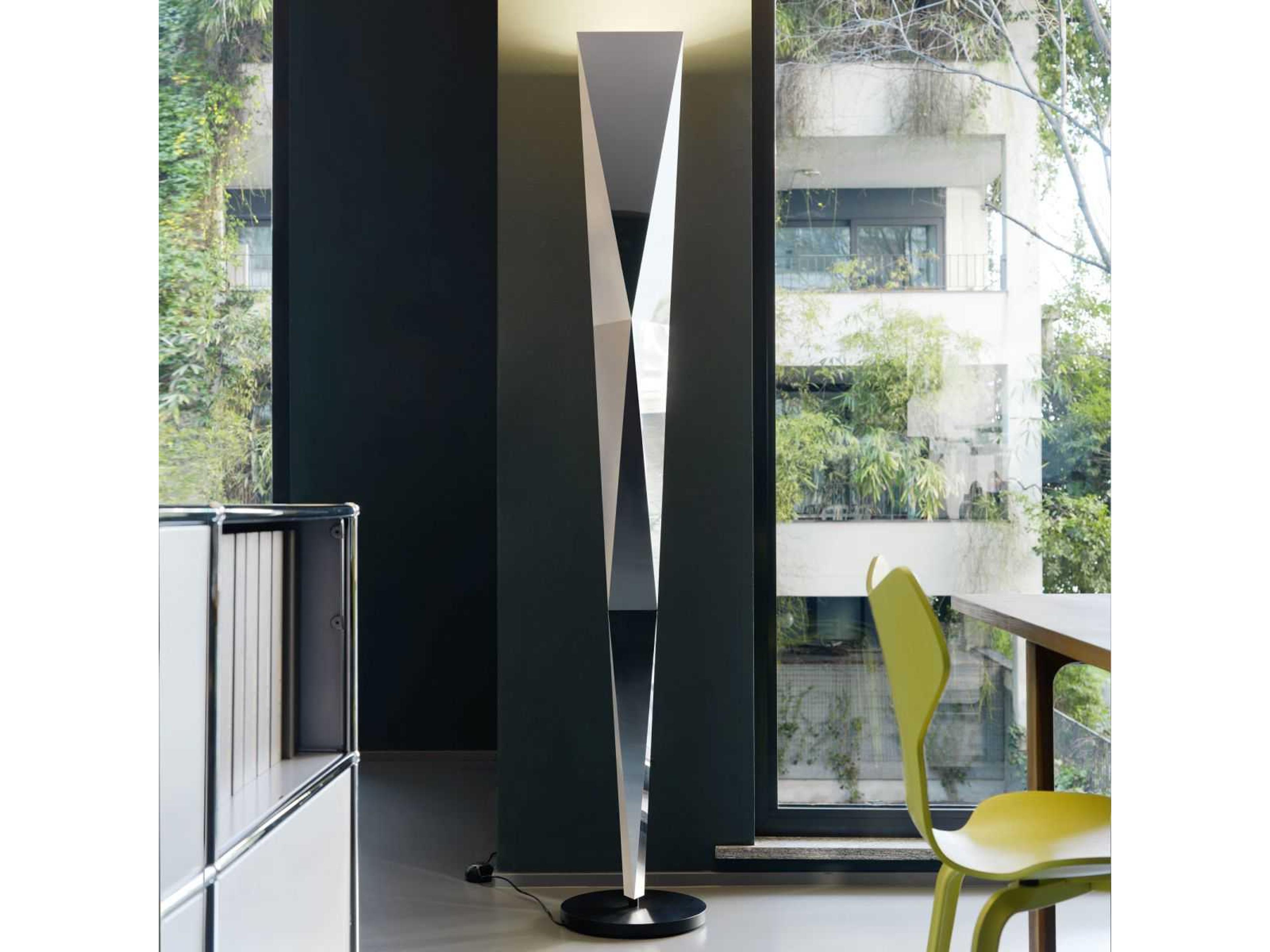 Fontana Arte Vertigo Mirrored Chrome Gray LED Floor Lamp