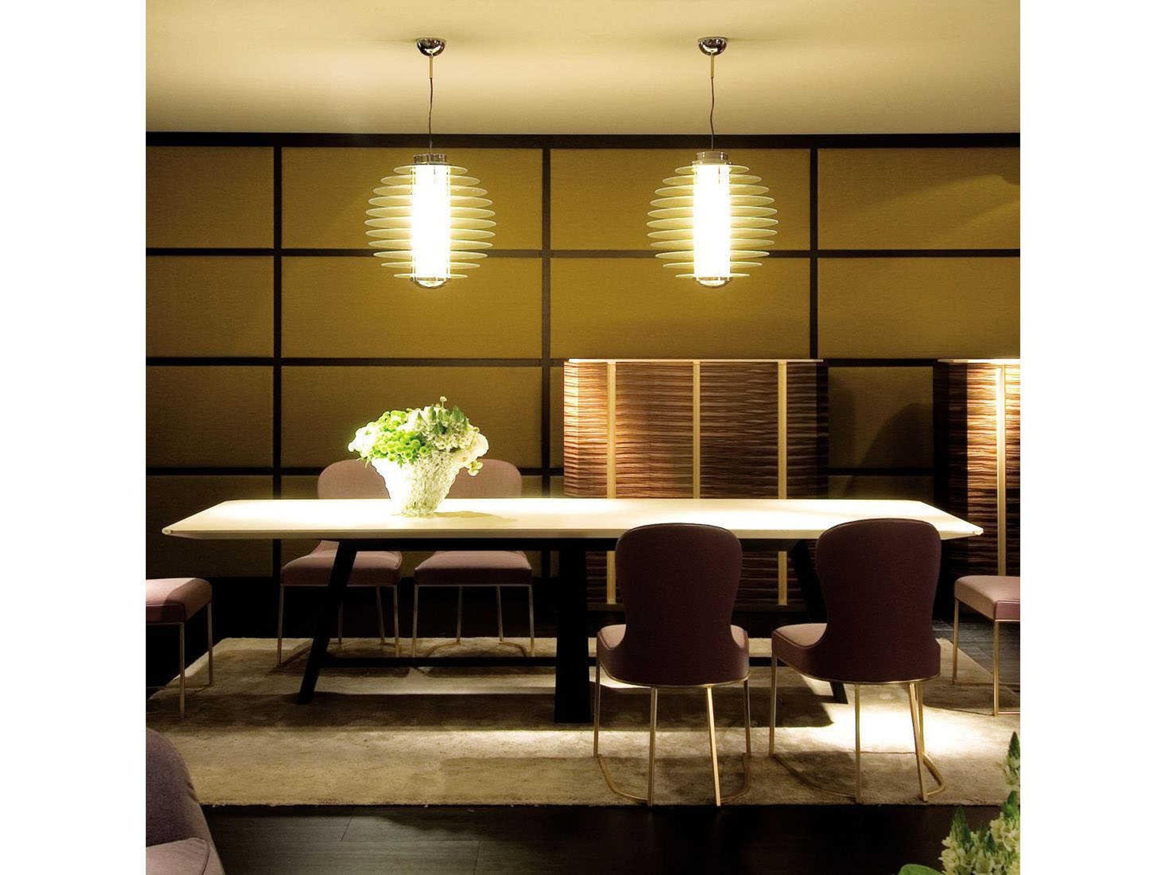 Fontana Arte 2-Light Transparent Chrome Glass Globe Pendant