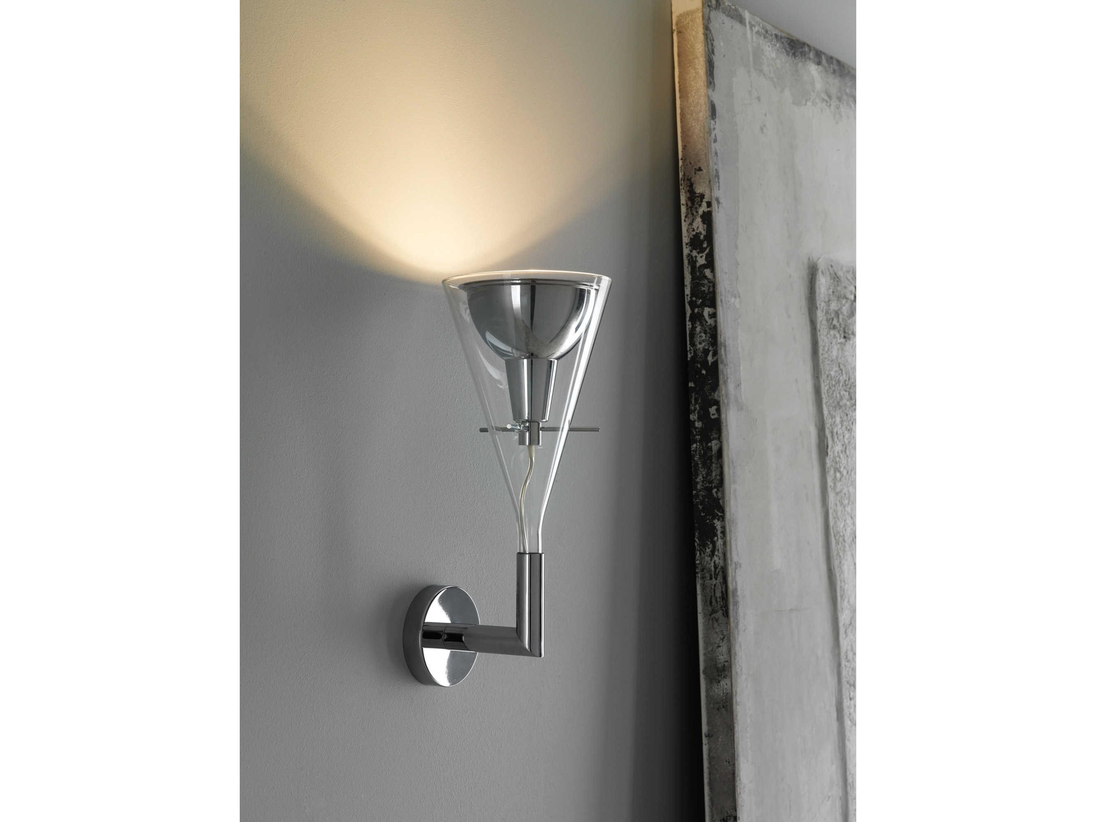 Fontana Arte Flute 1-Light Chrome Glass LED Wall Sconce