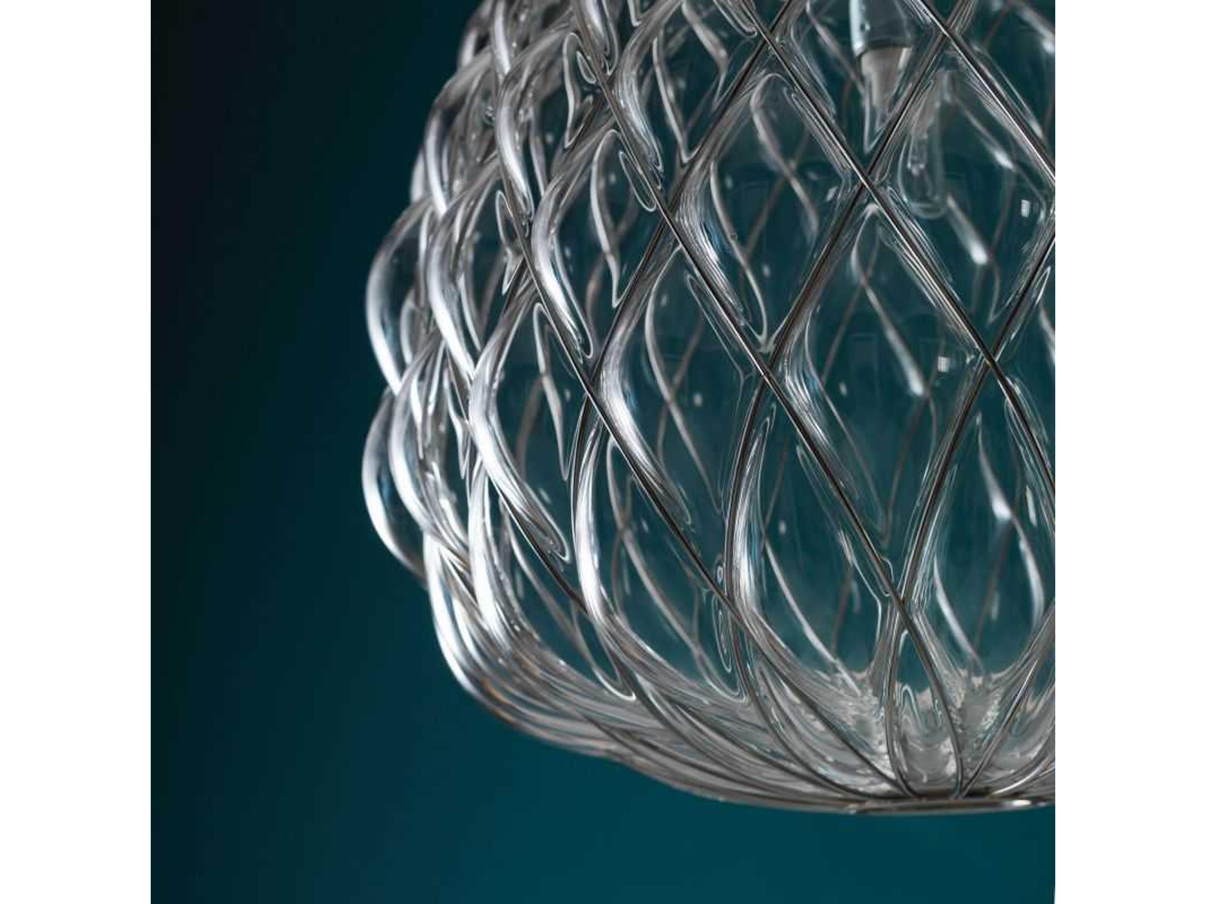 Fontana Arte Pinecone 1-Light Chrome Glass LED Round Pendant