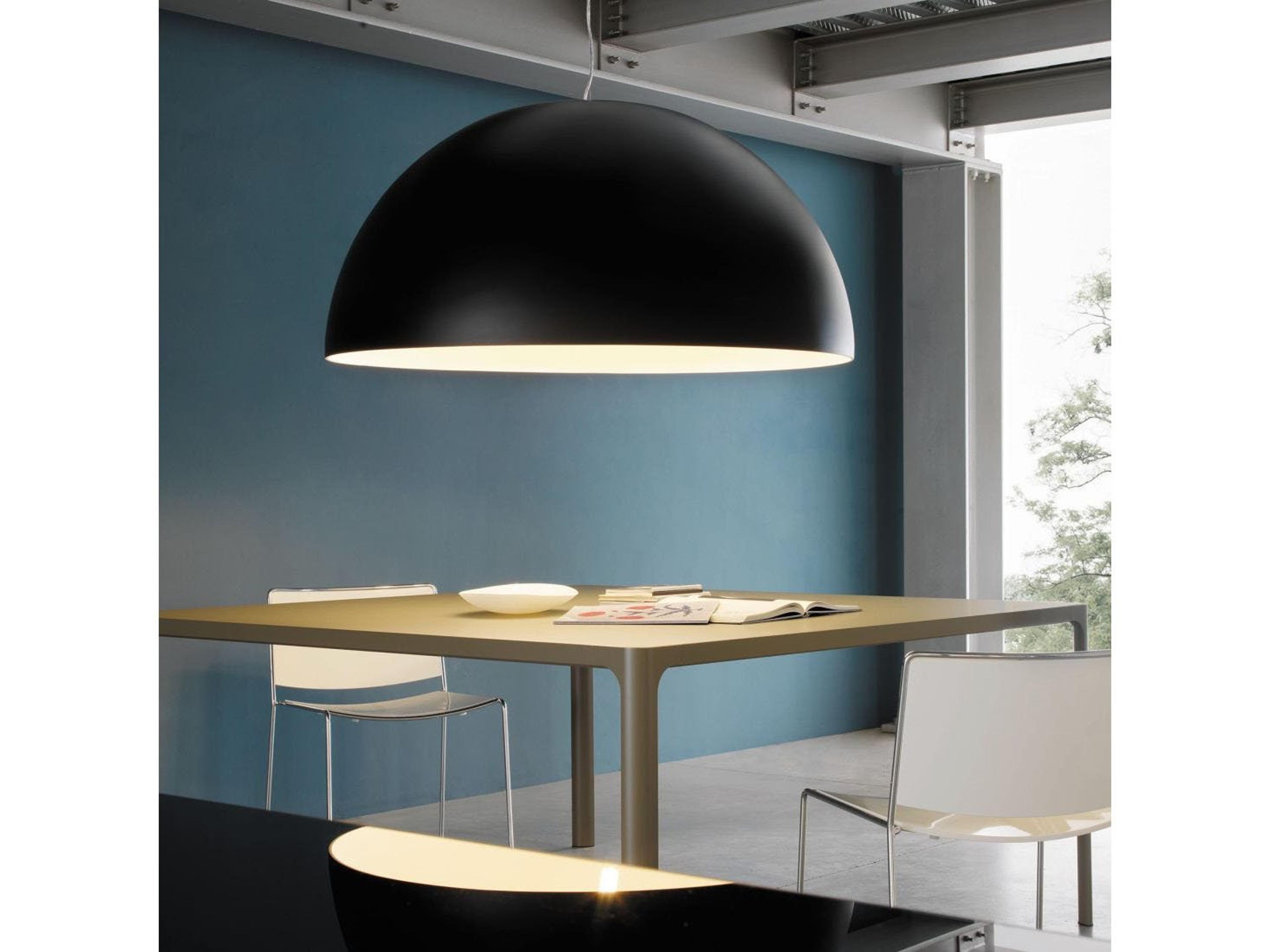 Fontana Arte Avico 3-Light Black Dome Round Pendant